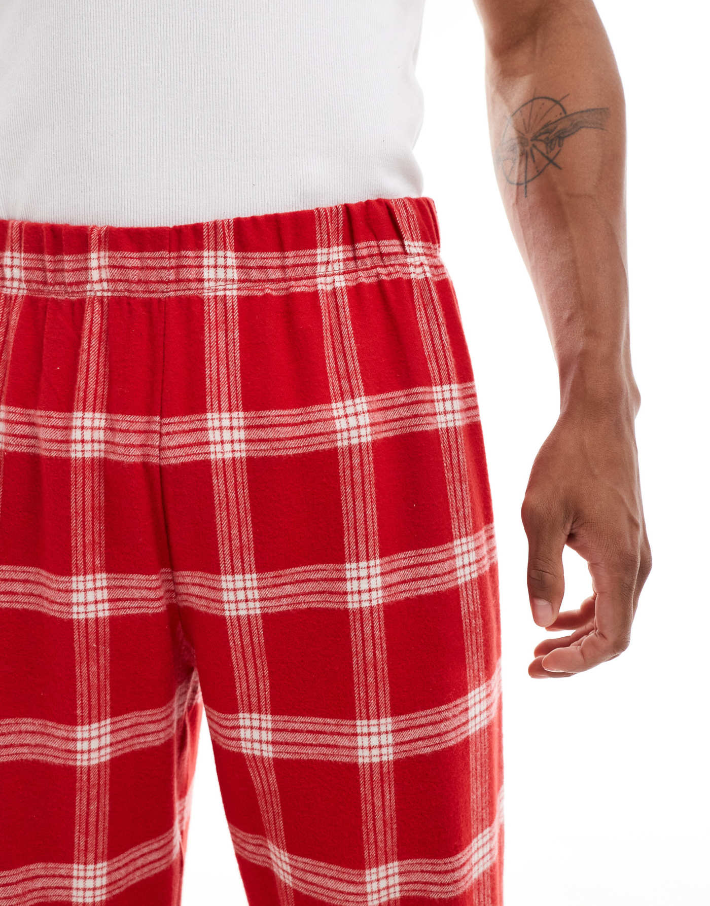 ASOS DESIGN lounge pants in red check