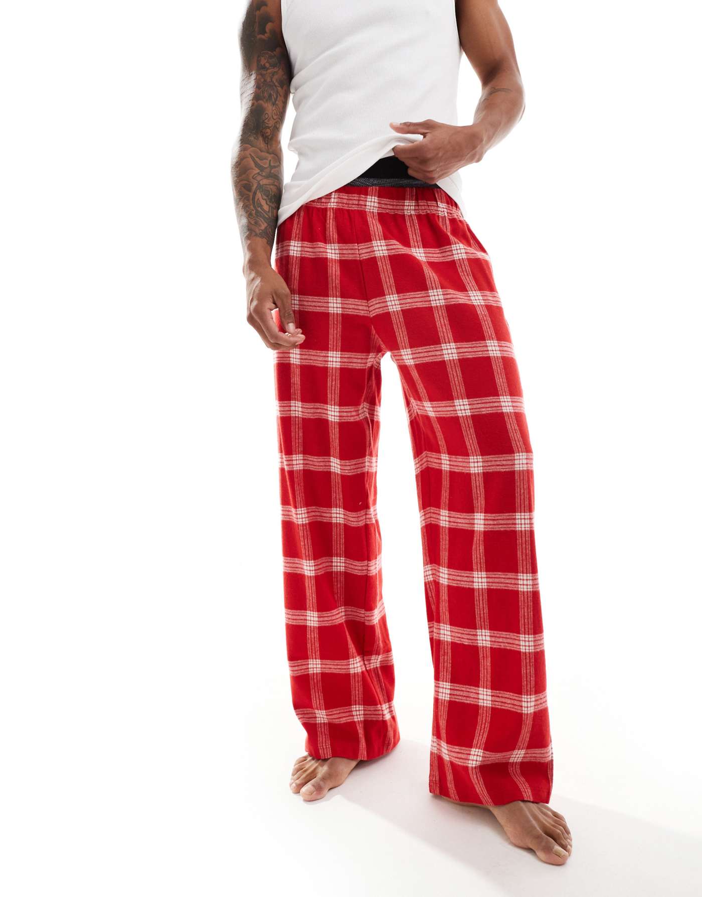 ASOS DESIGN lounge pants in red check