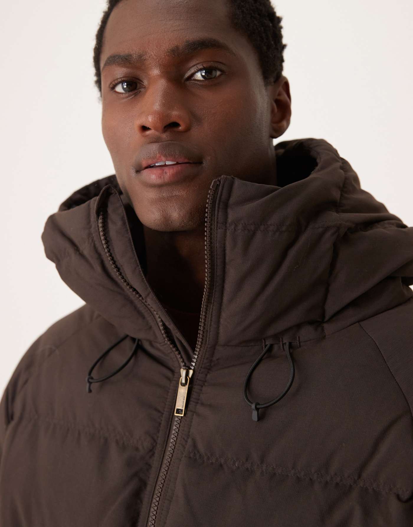 Selected Homme Down puffer jacket in brown