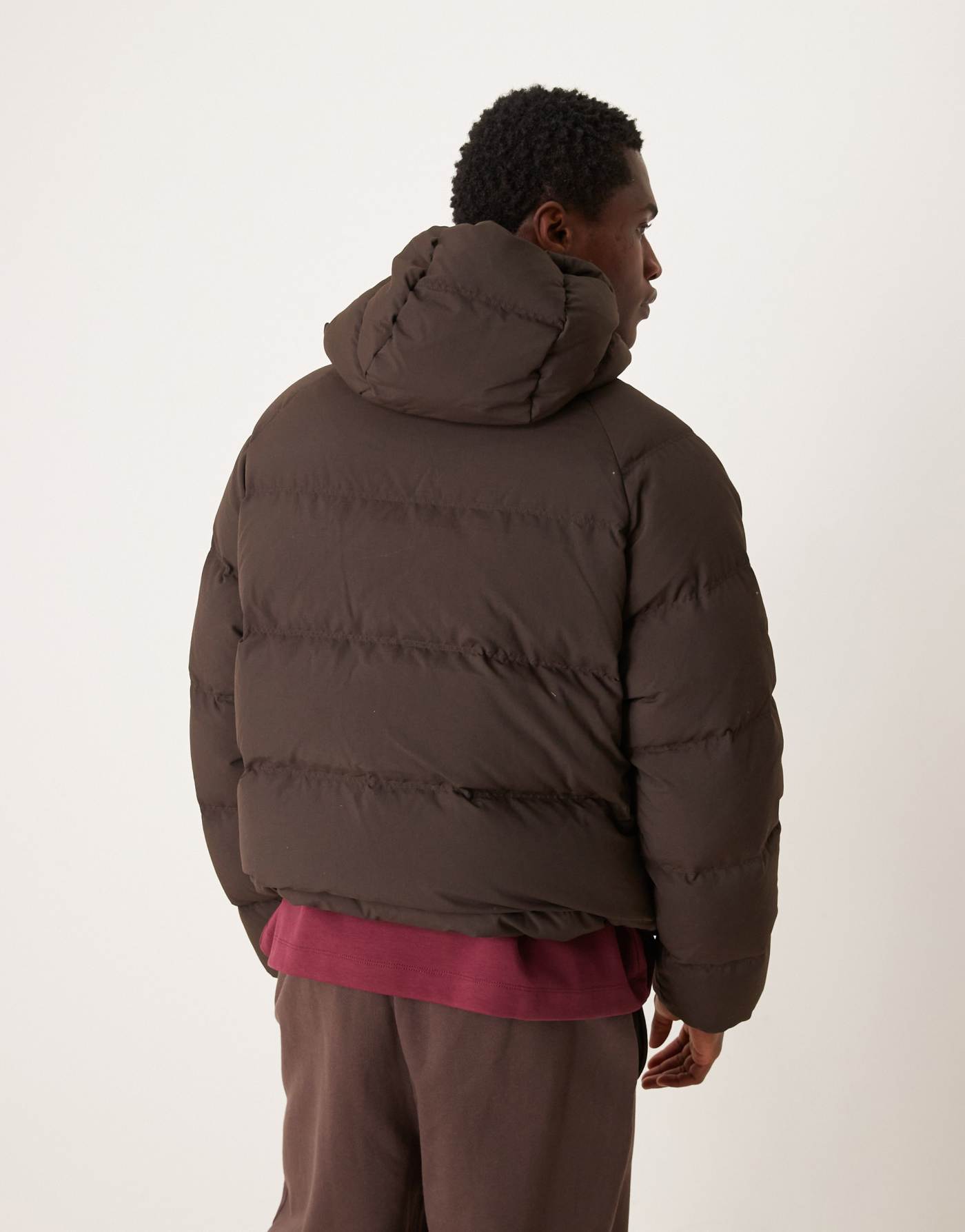 Selected Homme Down puffer jacket in brown