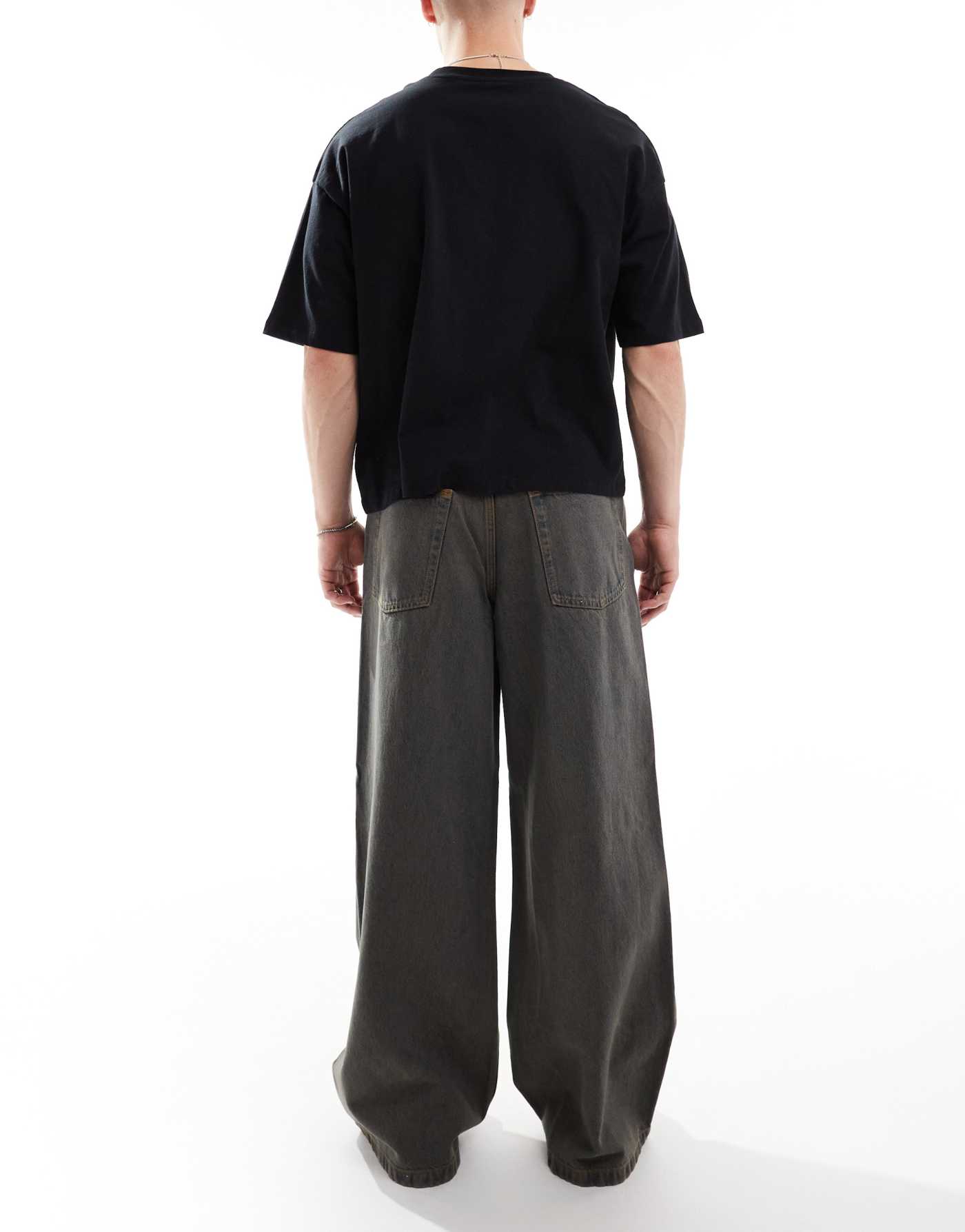 COLLUSION X003 wide leg jeans in washed brown - BROWN