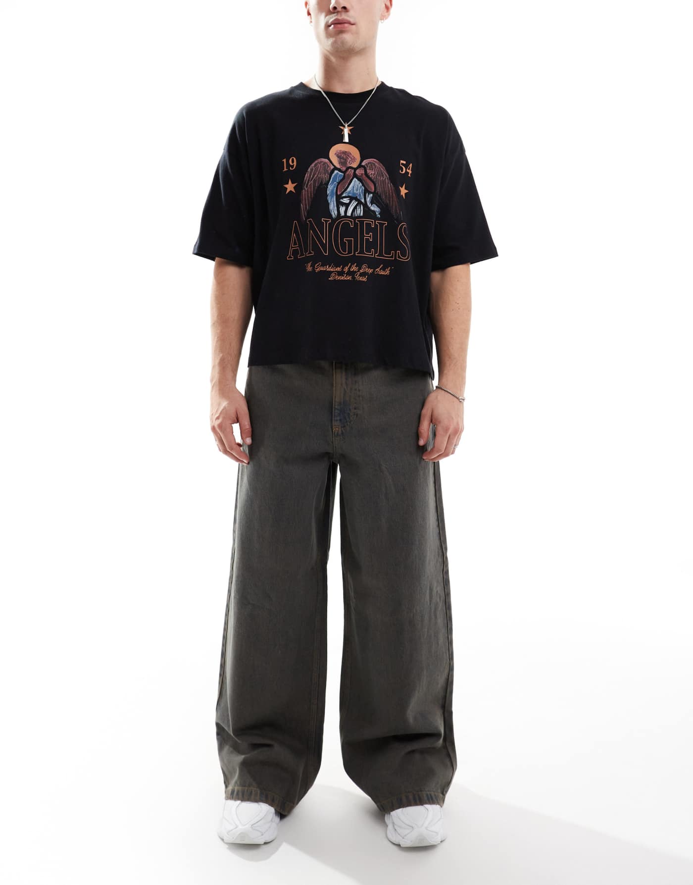 COLLUSION X003 wide leg jeans in washed brown - BROWN