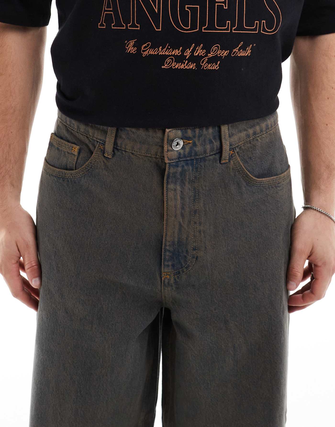 COLLUSION X003 wide leg jeans in washed brown - BROWN