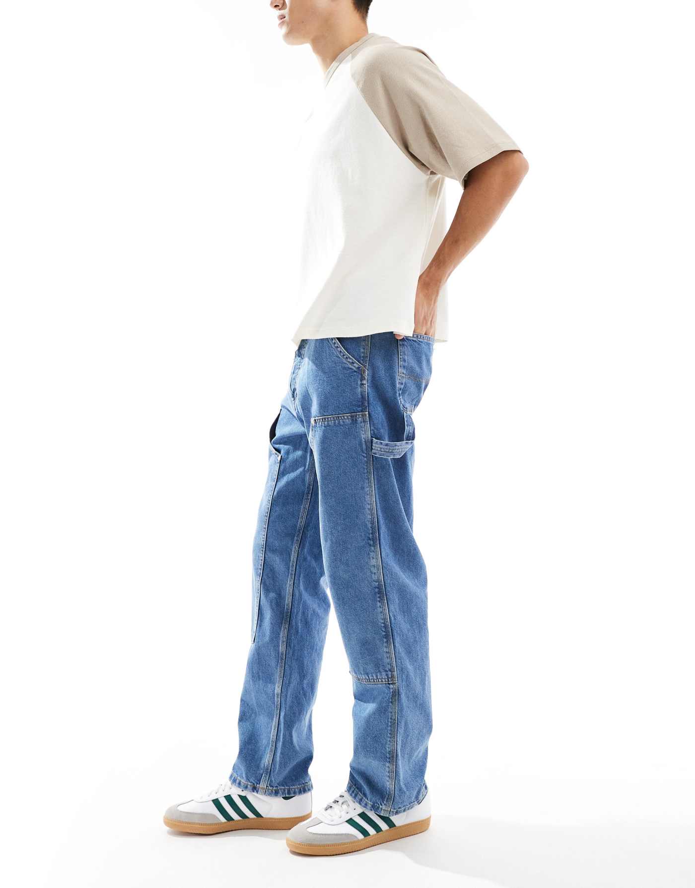 Jack & Jones eddie baggy painter jean in vintage washed blue