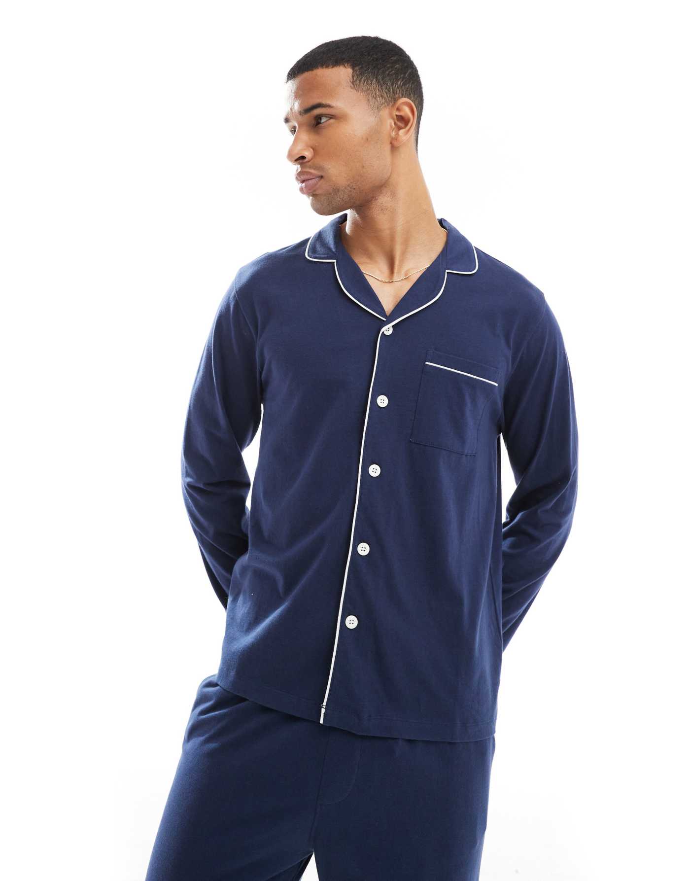 Another Influence relaxed pyjama set in navy