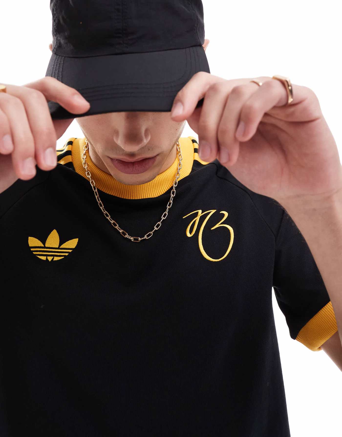 adidas Originals Jude Bellingham t-shirt in black and gold