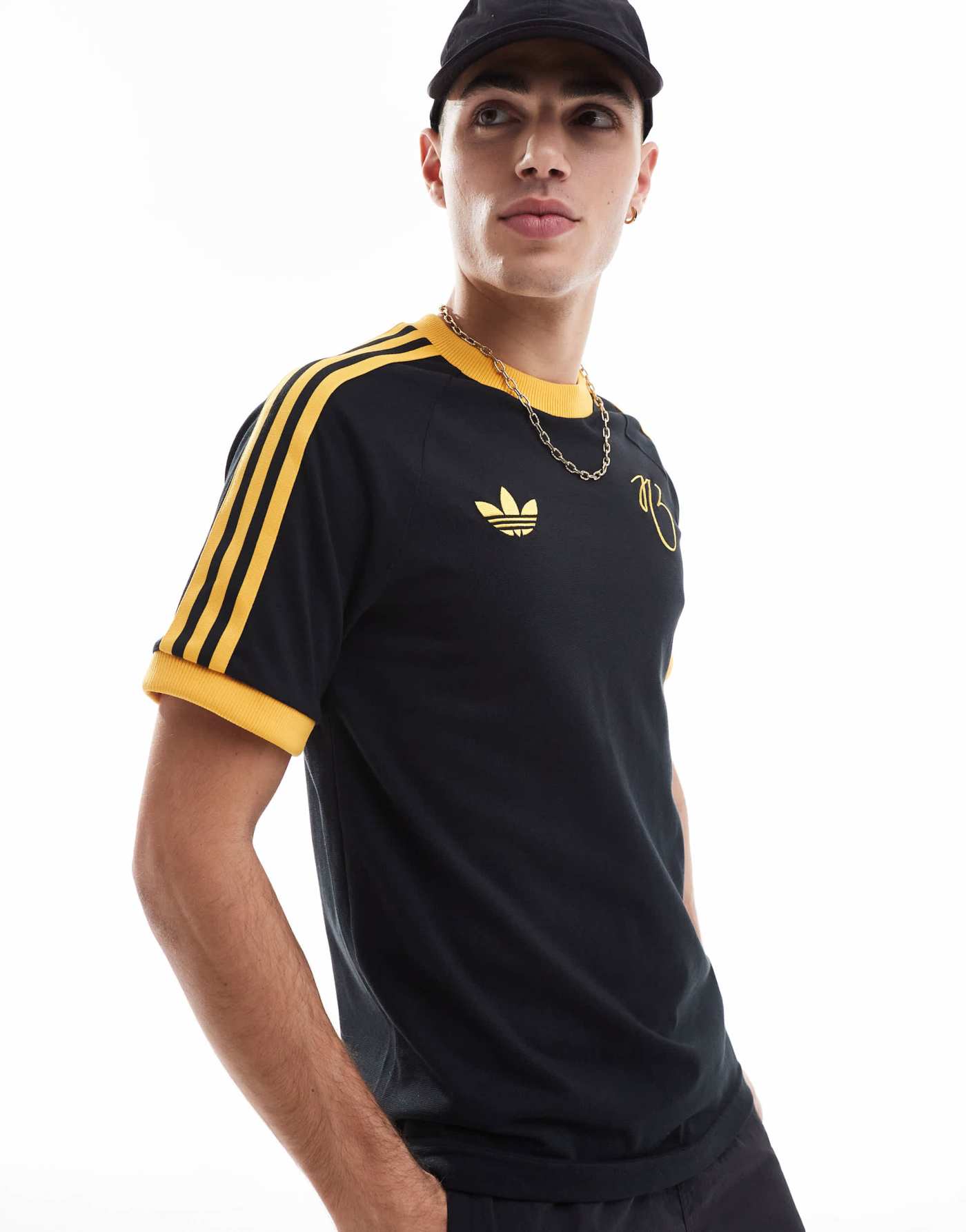 adidas Originals Jude Bellingham t-shirt in black and gold