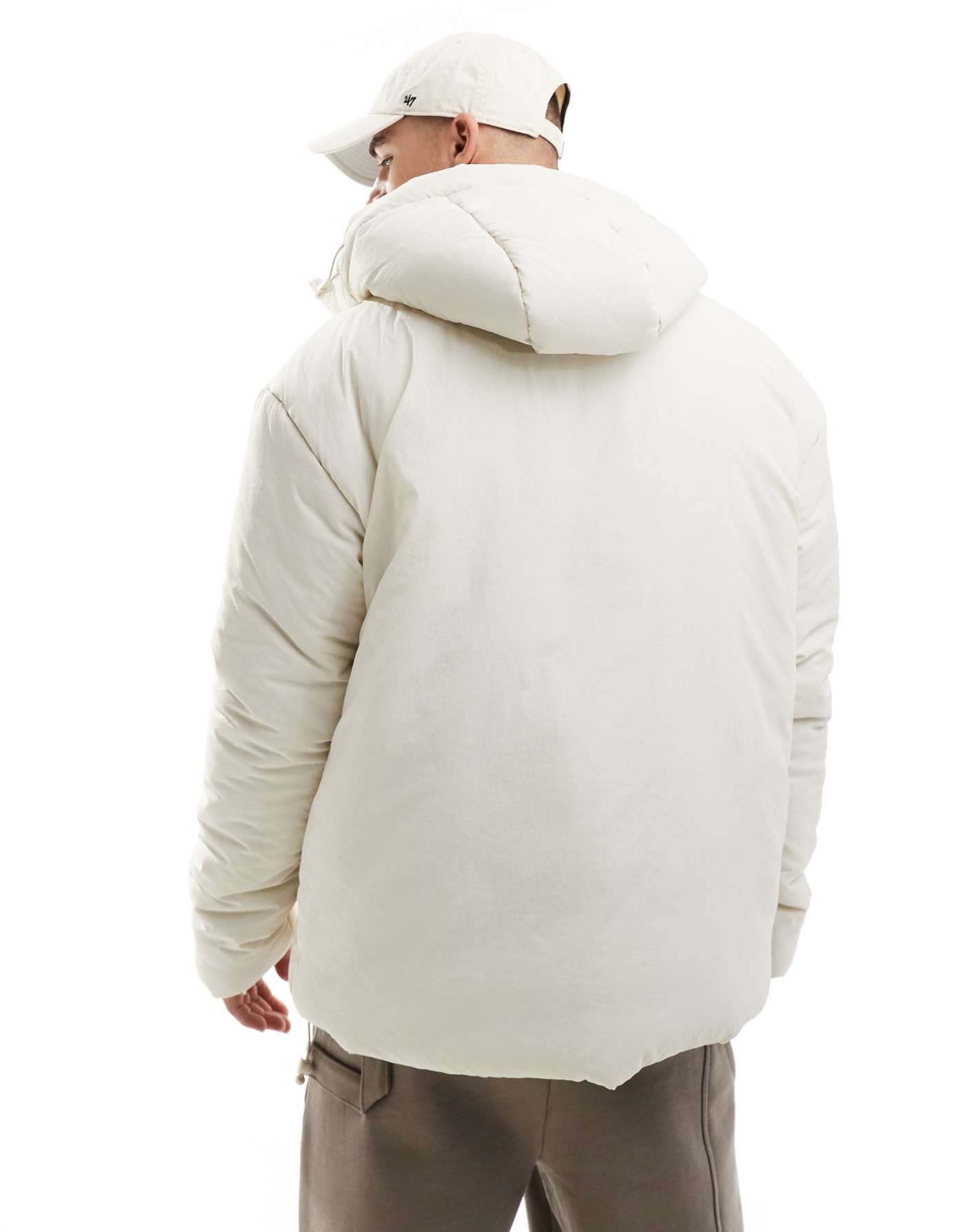 Brave Soul padded jacket with hood in stone