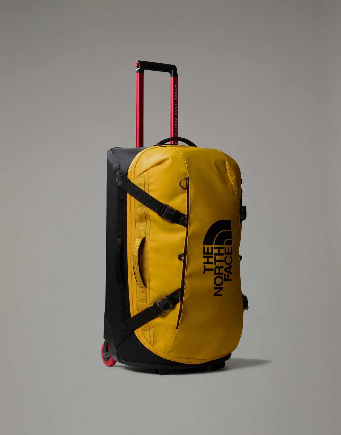 The North Face base camp wheeled bag in yellow