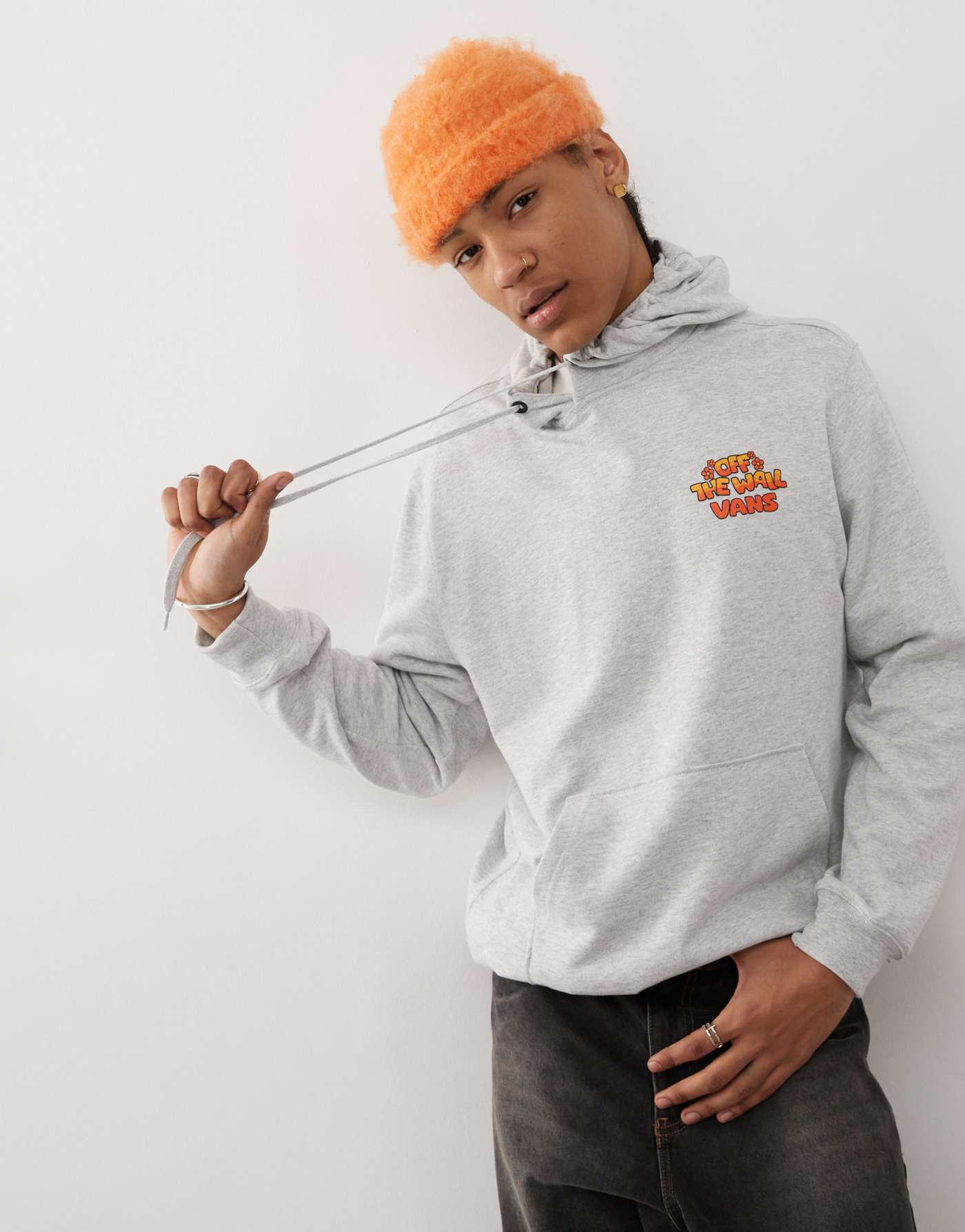 Vans Bouya classic hoodie in light grey heather