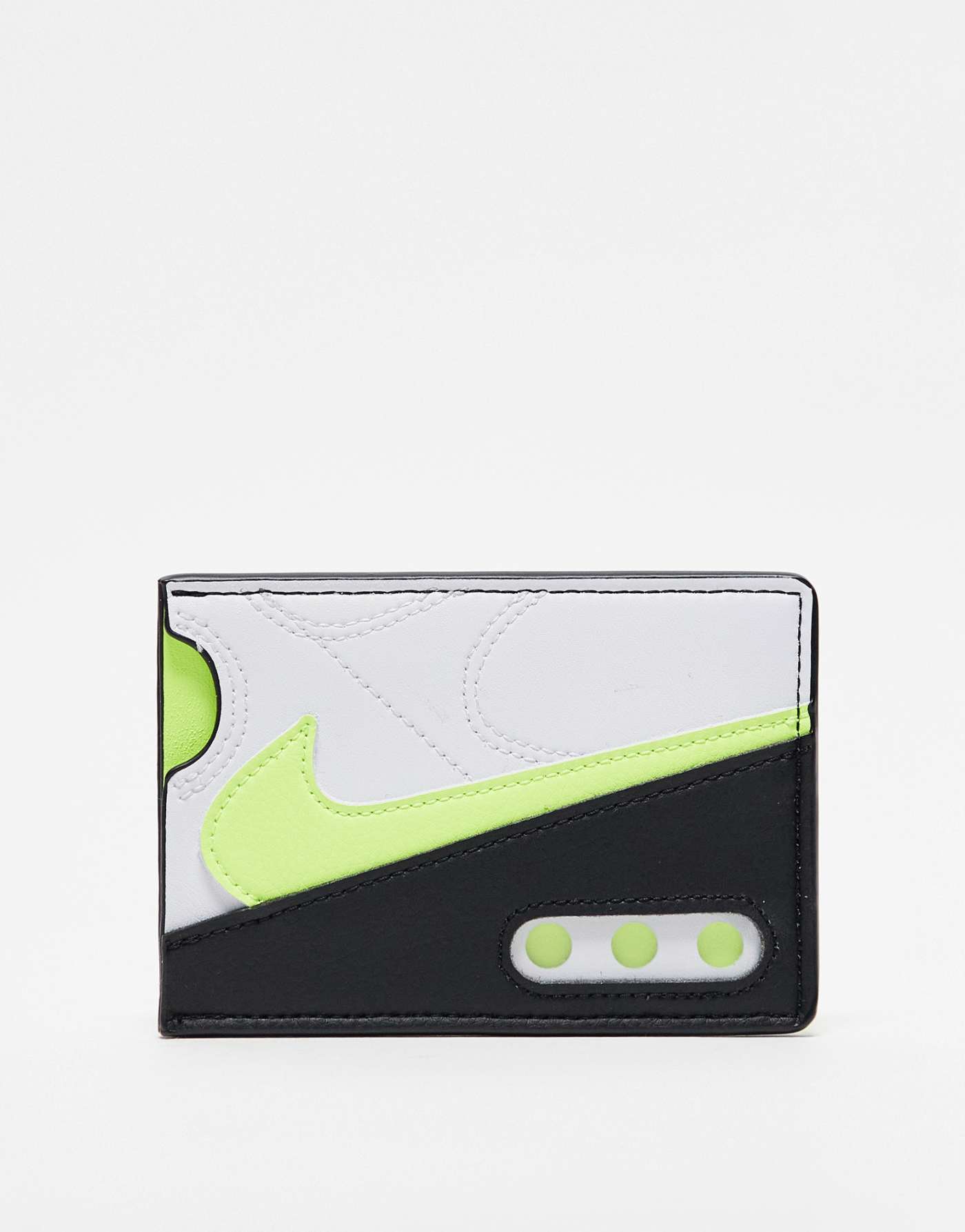 Nike Icon Air Max 90 card wallet in white and lime