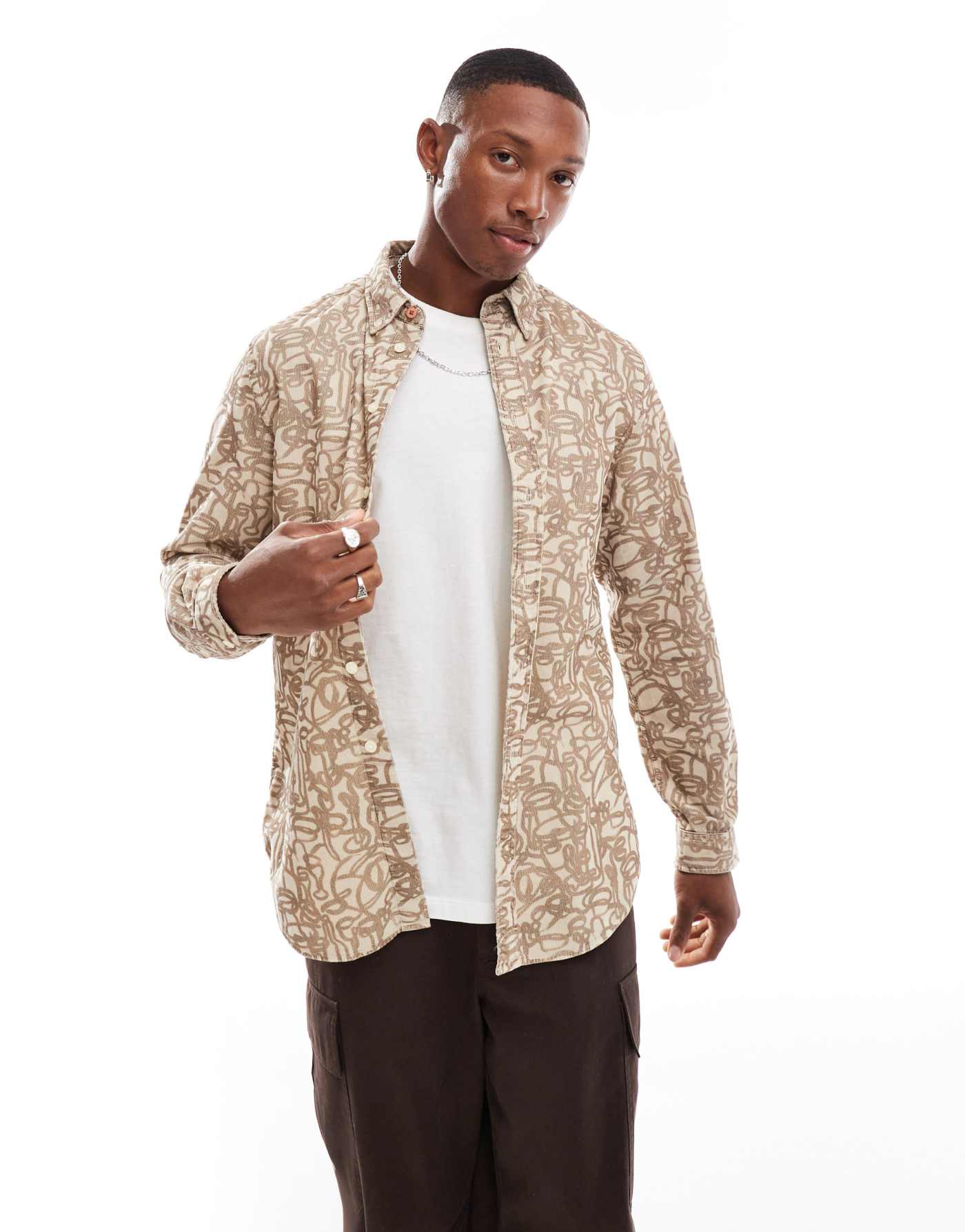 PS Paul Smith cord long sleeve in brown print