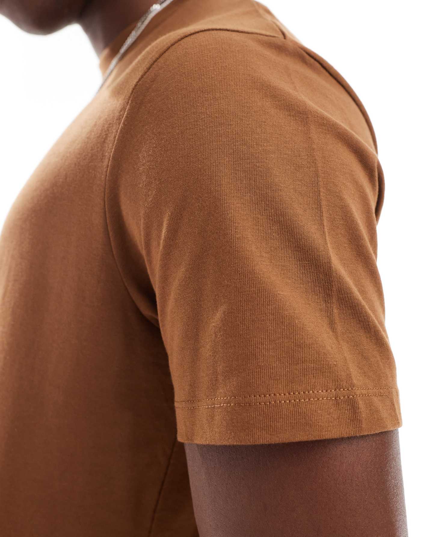 ASOS DESIGN essential crew neck t-shirt in brown