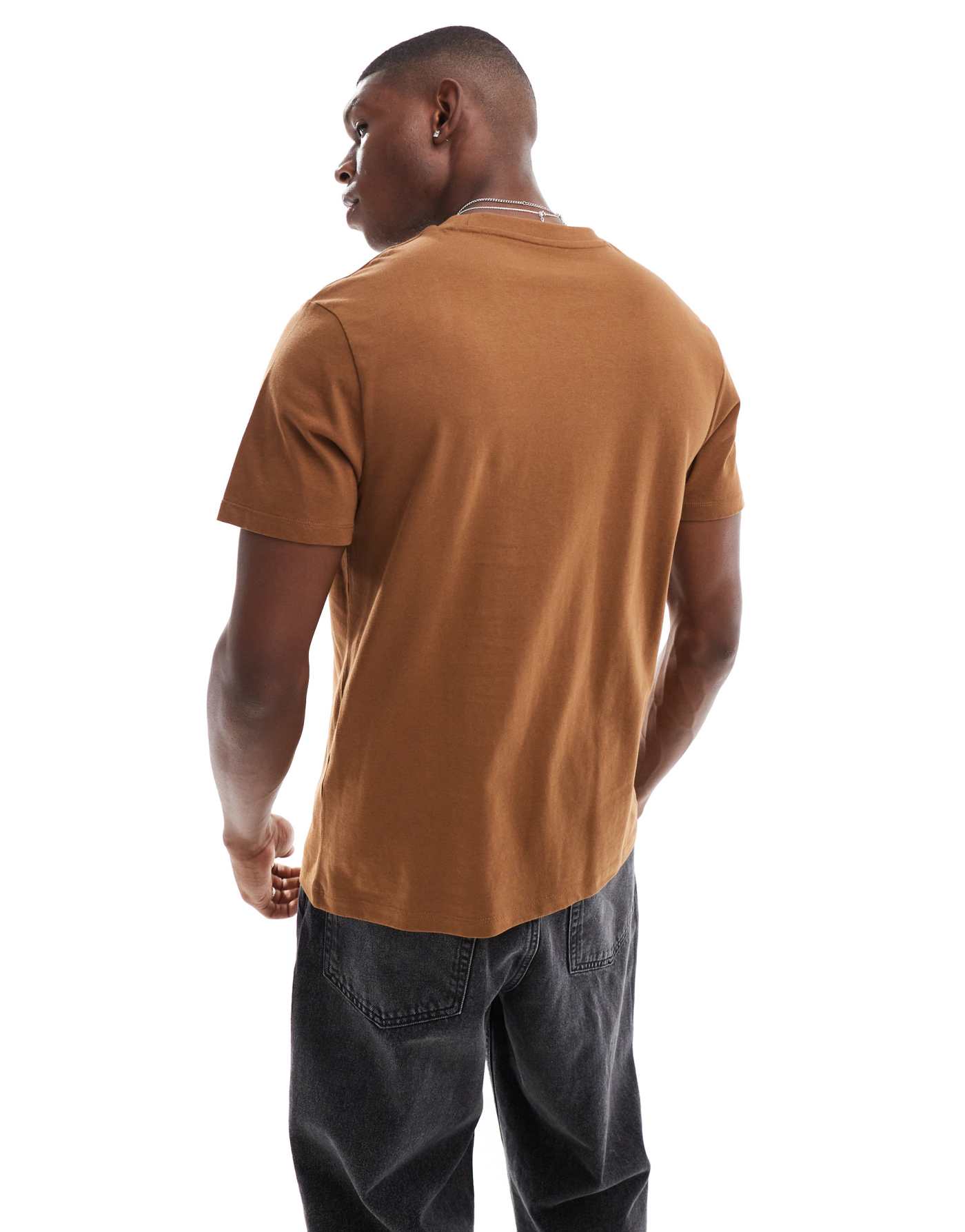 ASOS DESIGN essential crew neck t-shirt in brown