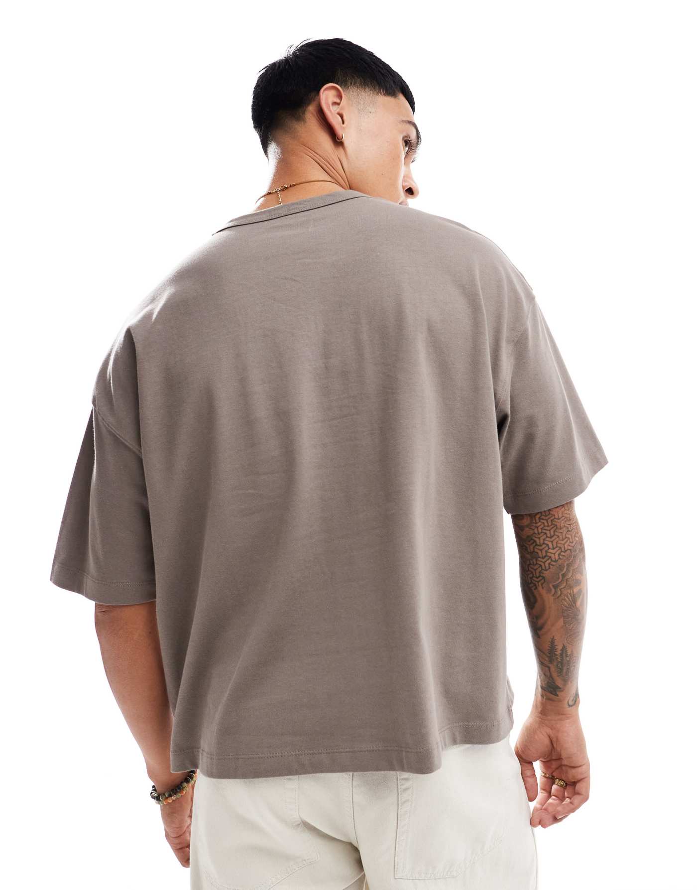 ASOS DESIGN essential heavyweight oversized boxy t-shirt 240gsm in brown