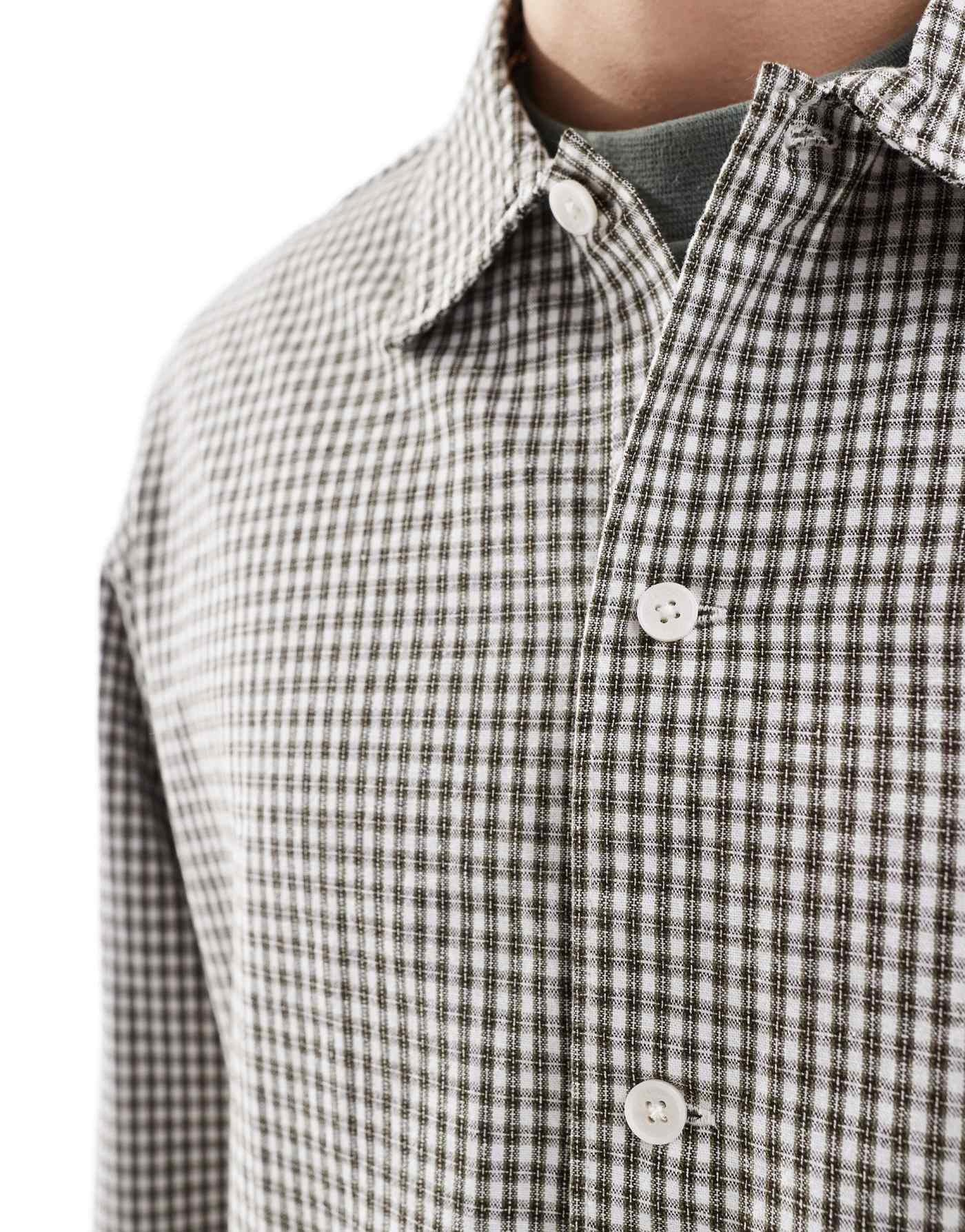 Jack & Jones boxy overshirt in grey check