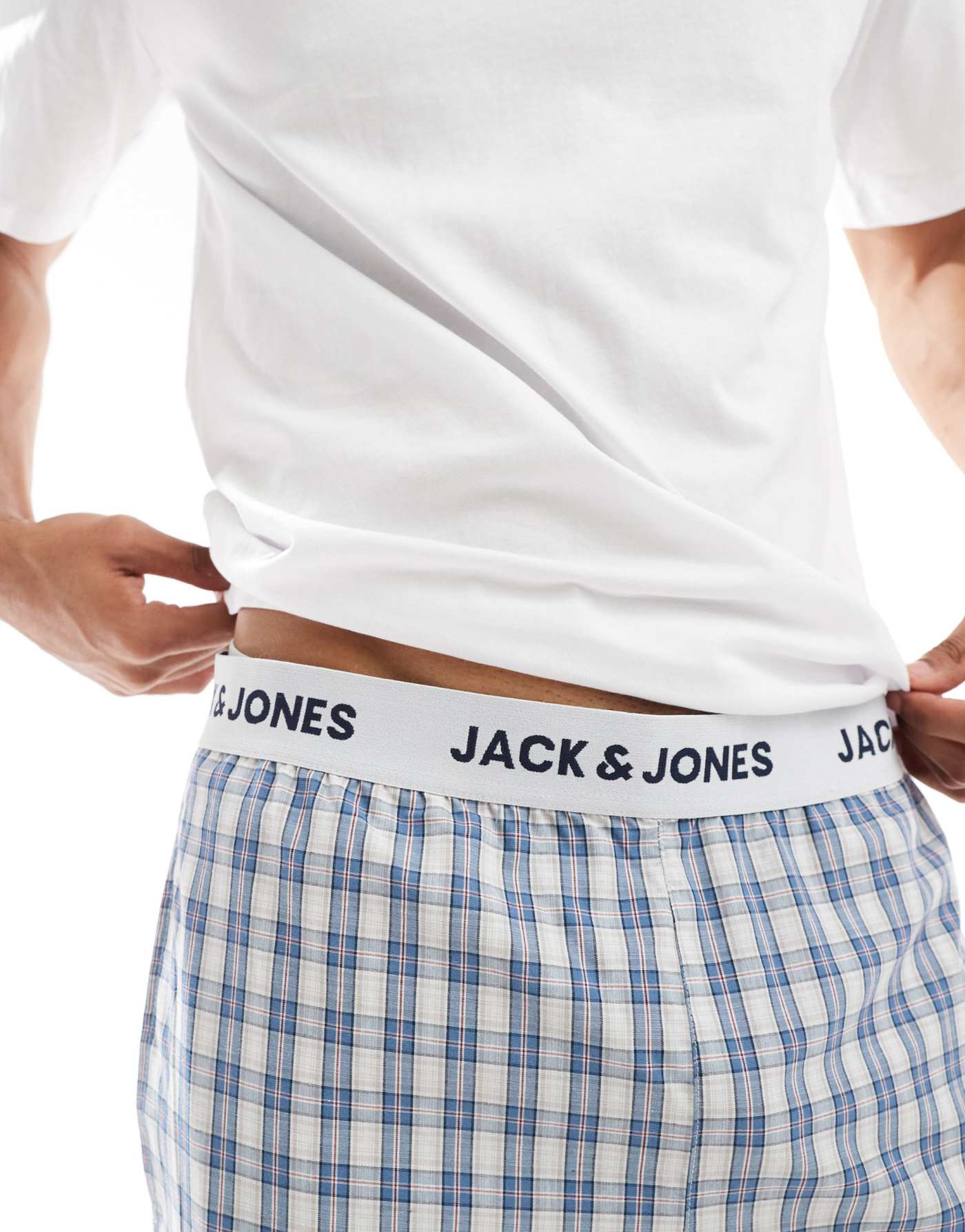 Jack & Jones pyjama set in white and blue check