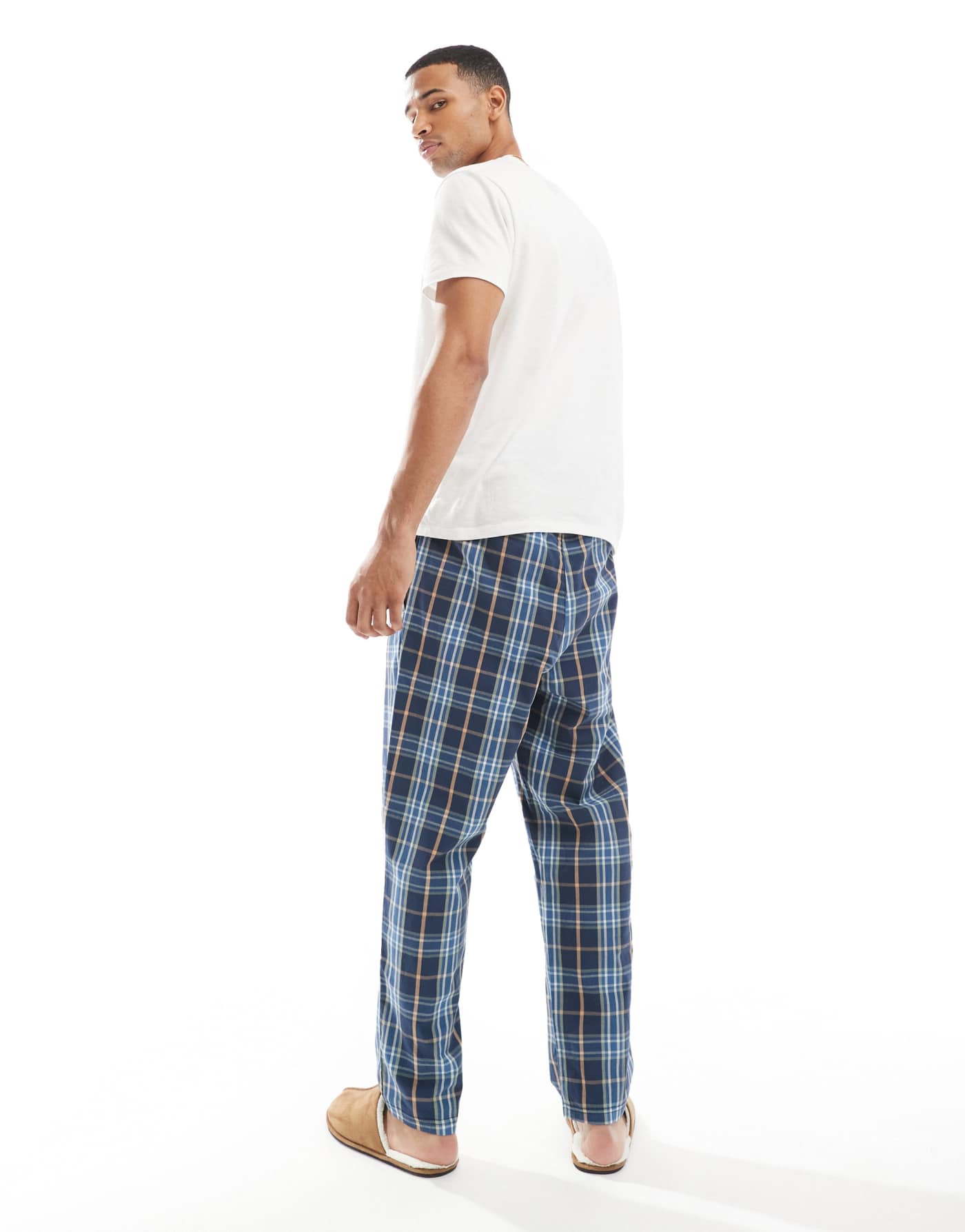 Jack & Jones check pyjama bottom in navy