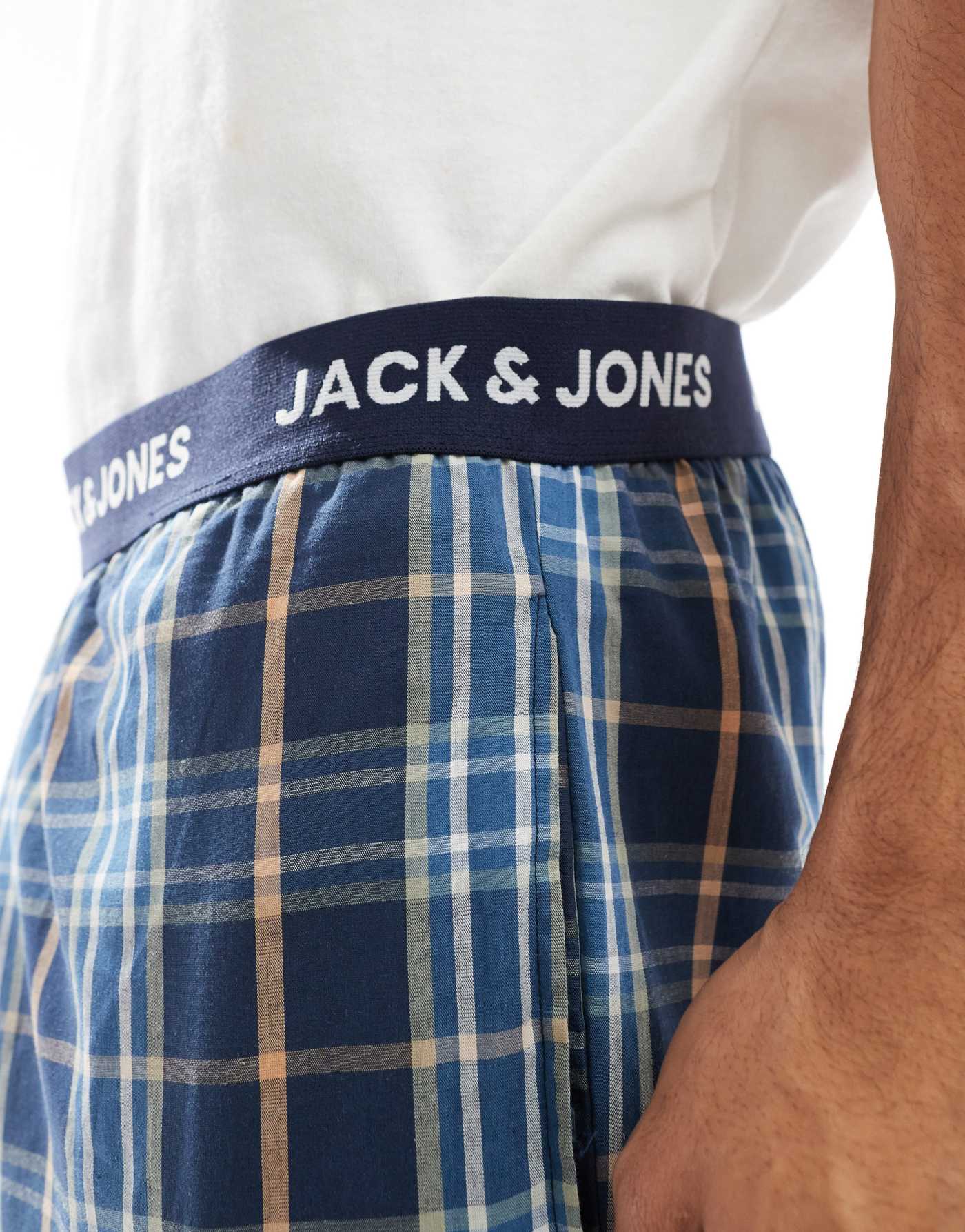 Jack & Jones check pyjama bottom in navy