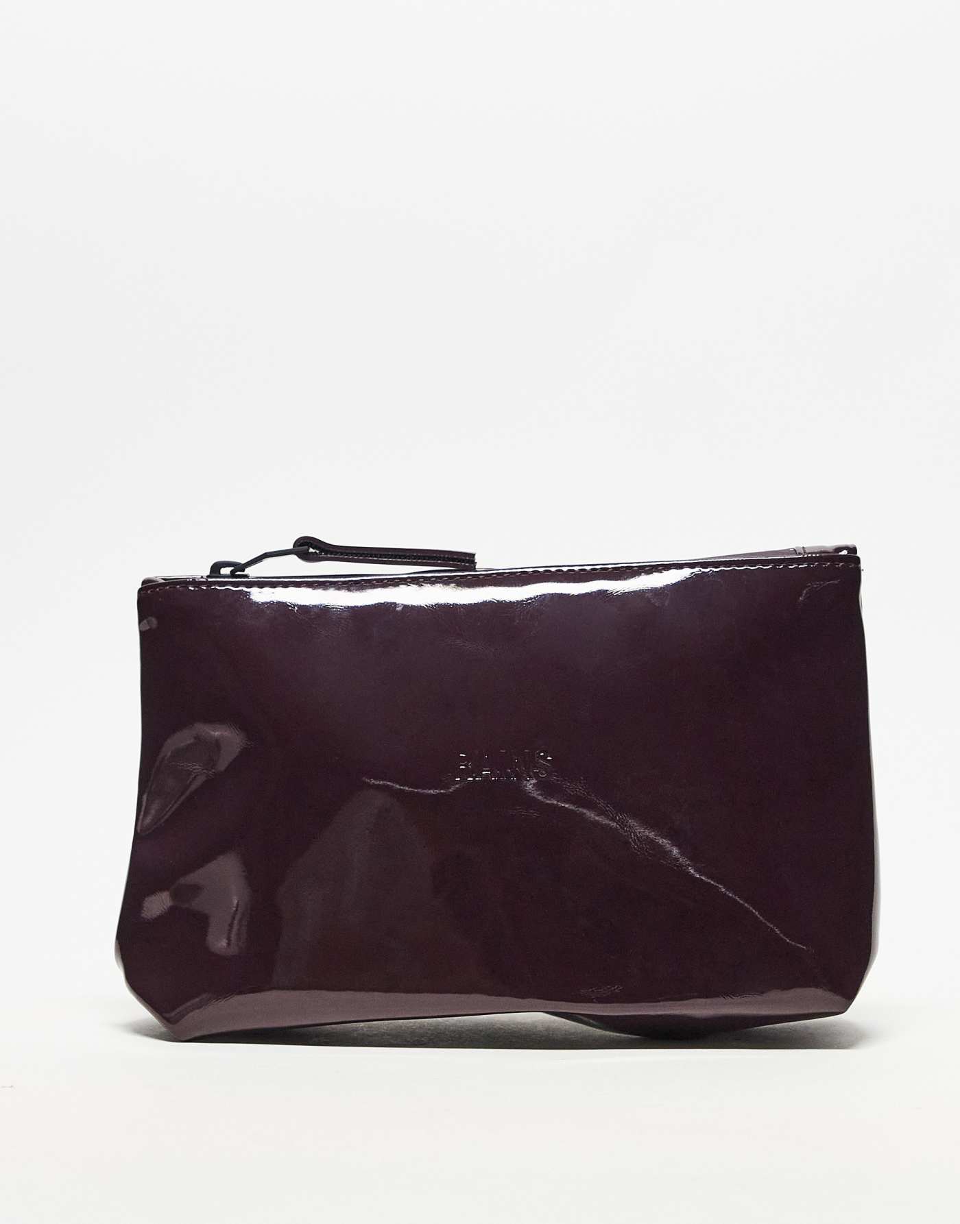 Rains waterproof cosmetic bag in burgundy shine exclusive to asos