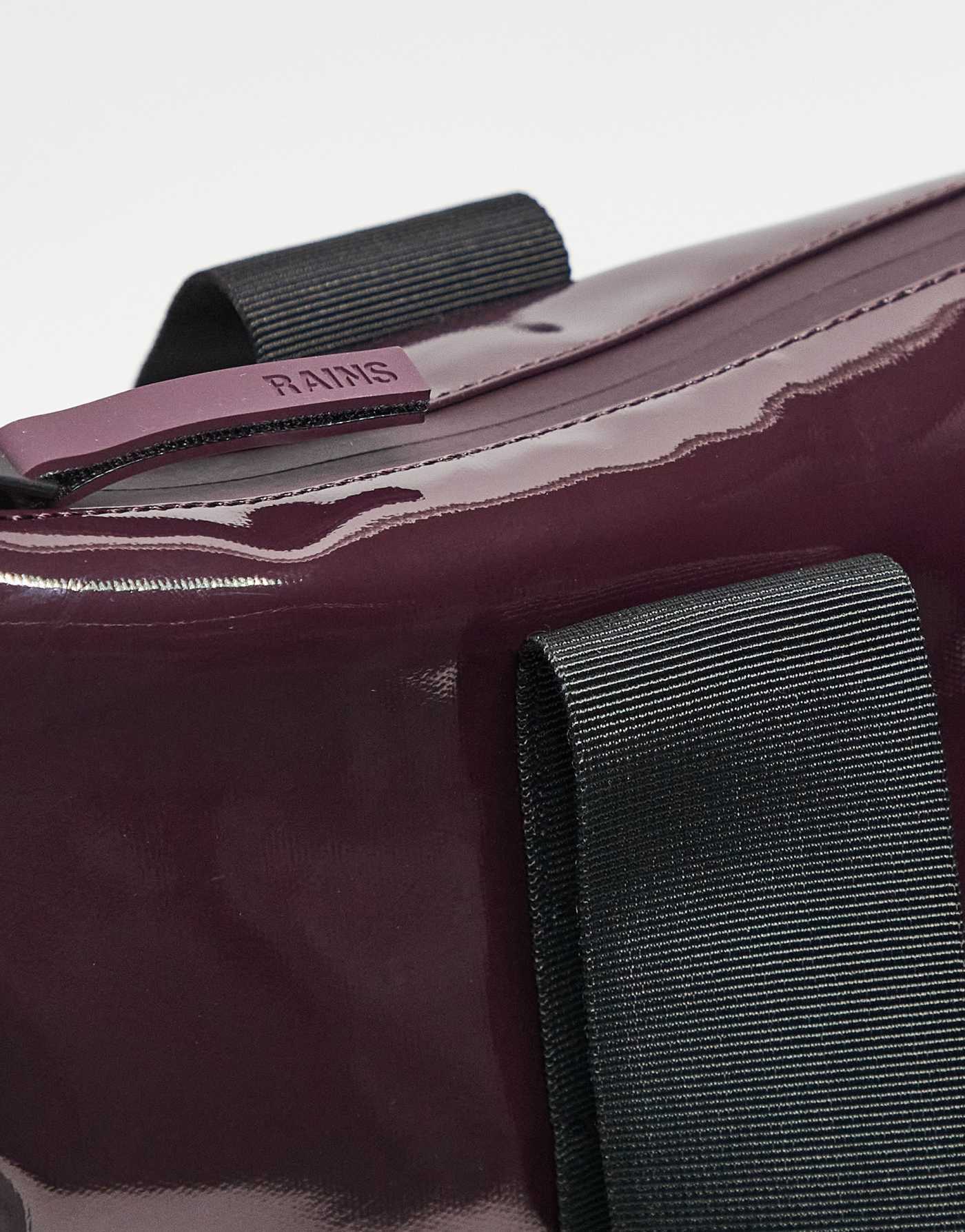 Rains waterproof tote bag mini in burgundy shine exclusive to asos