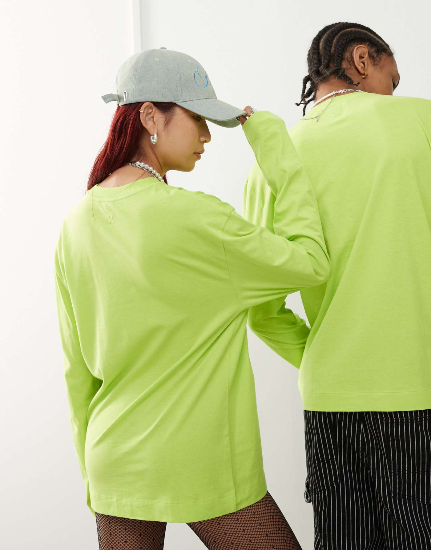 COLLUSION Unisex long sleeve t-shirt in lime green