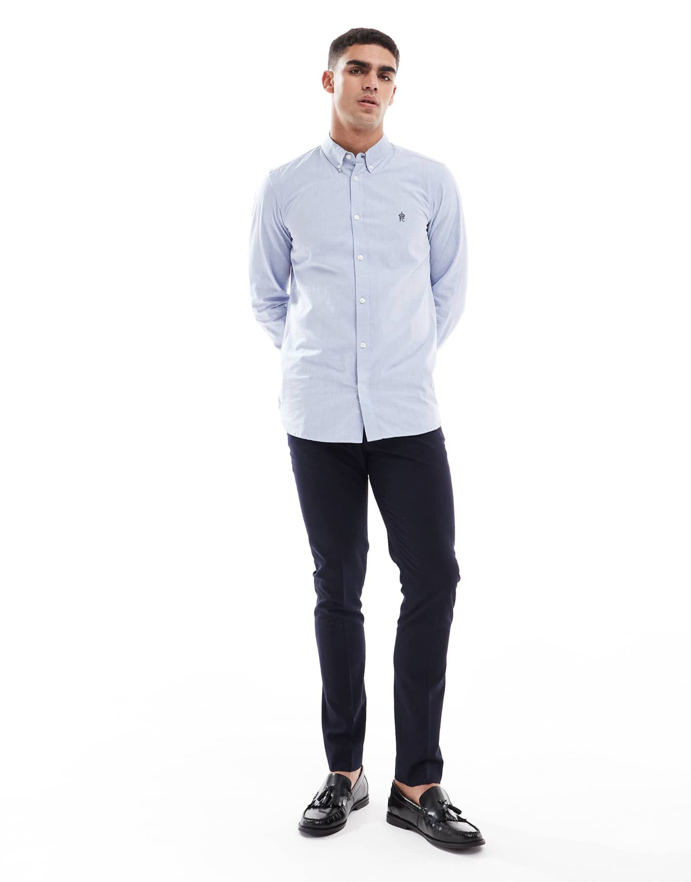 French Connection smart fitted shirt in sky blue