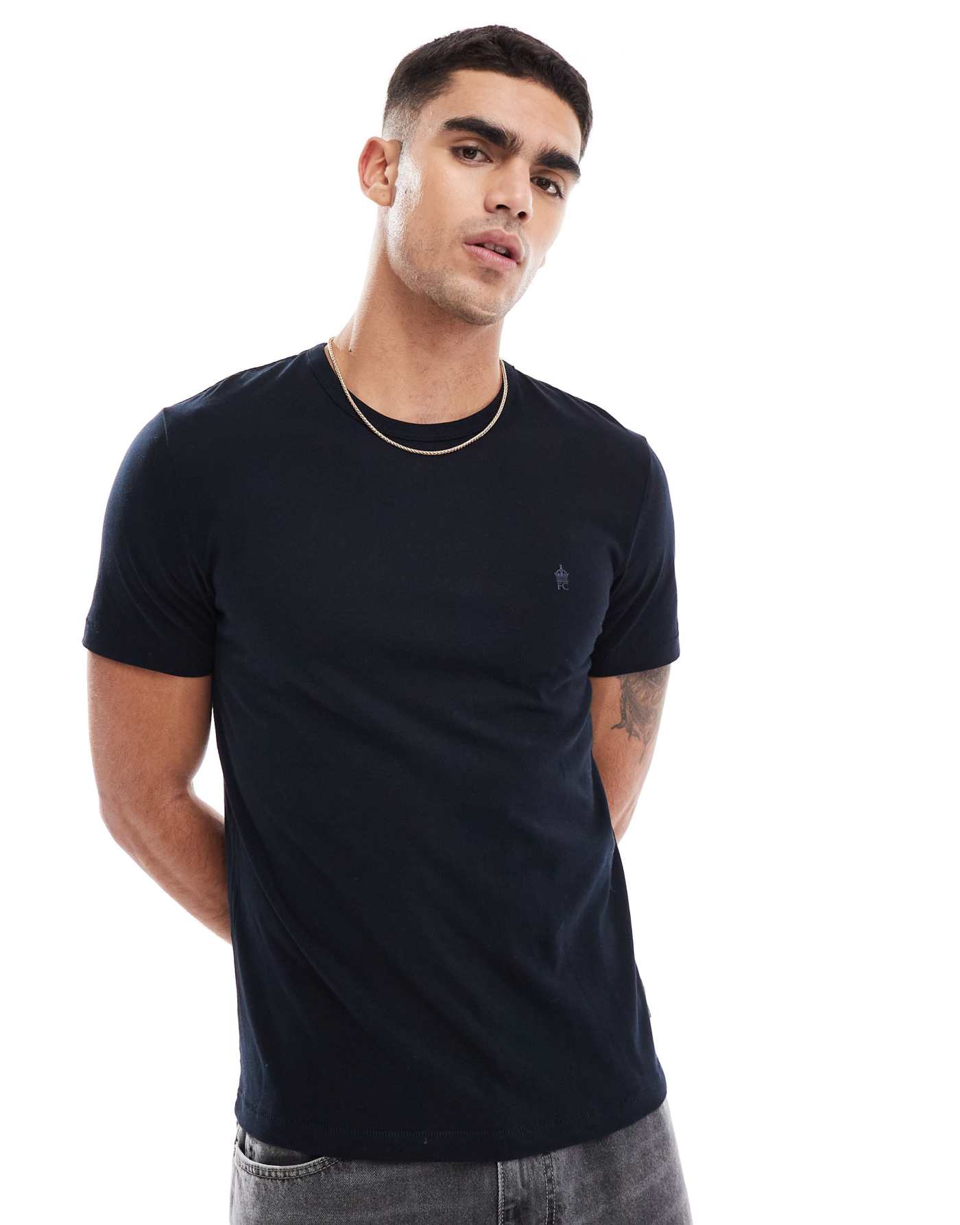 French Connection 2 pack short sleeve t-shirt in navy