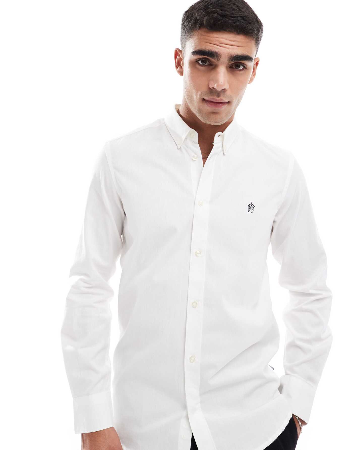 French Connection smart fitted shirt in white