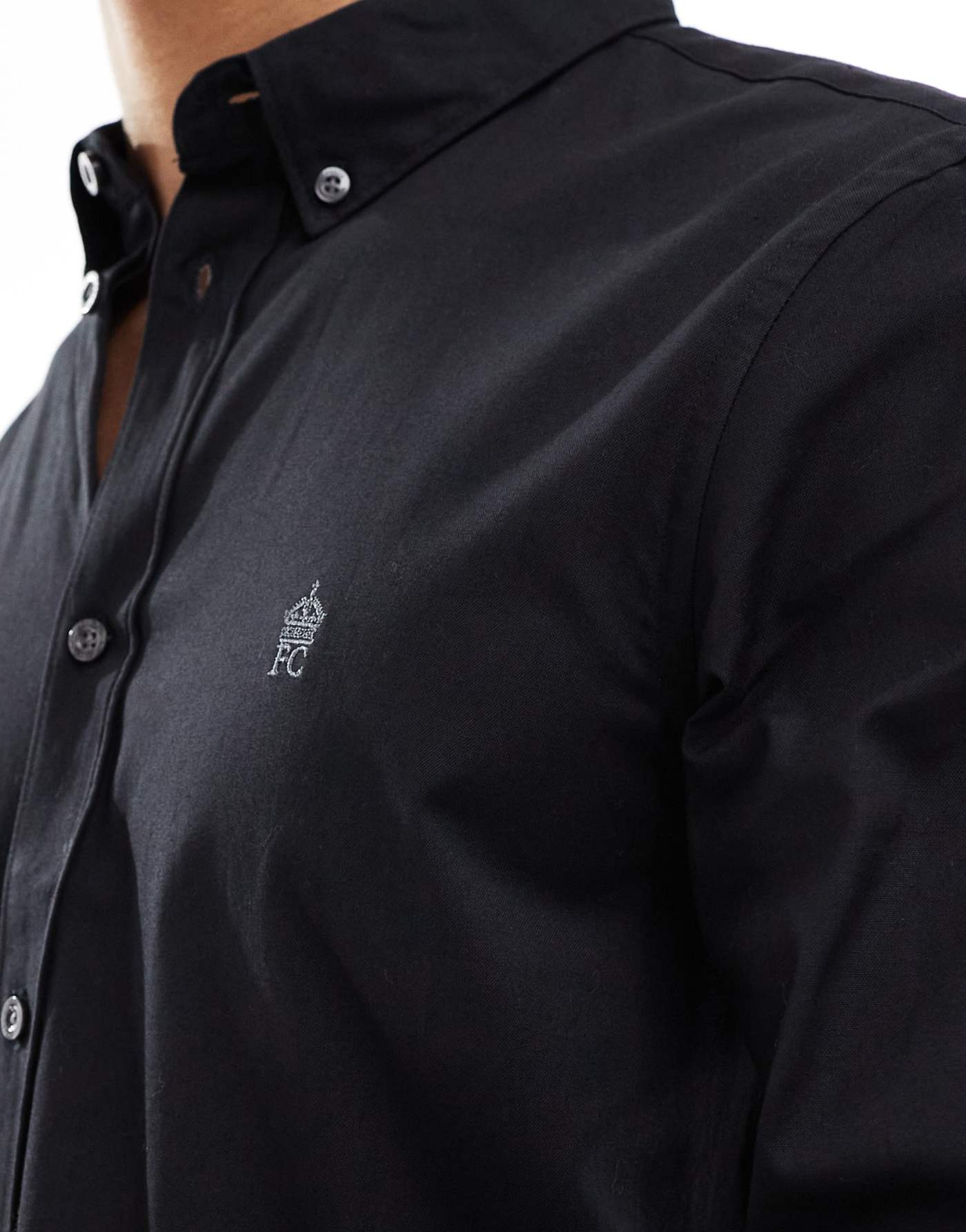 French Connection smart fitted shirt in black