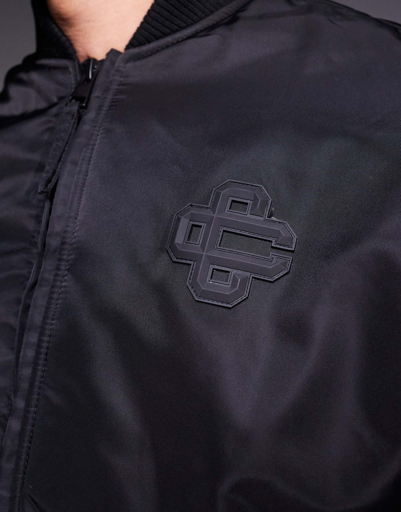 The Couture Club oversized emblem bomber jacket in black