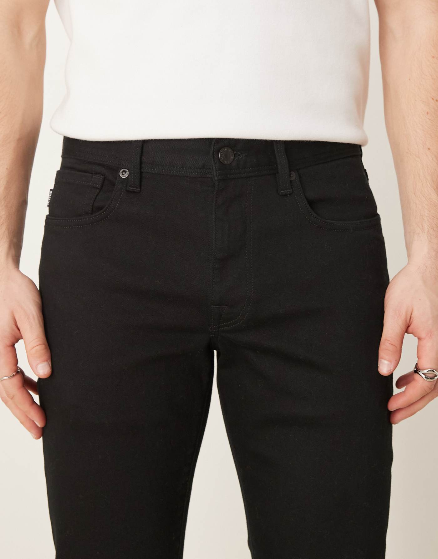 Selected Homme Leon slim fit jeans in black