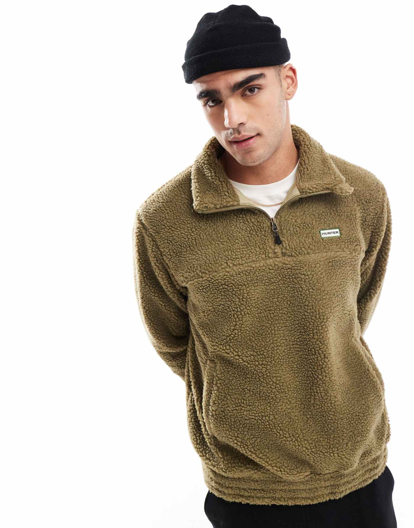 Hunter Leigh 1/2 zip sherpa fleece in green