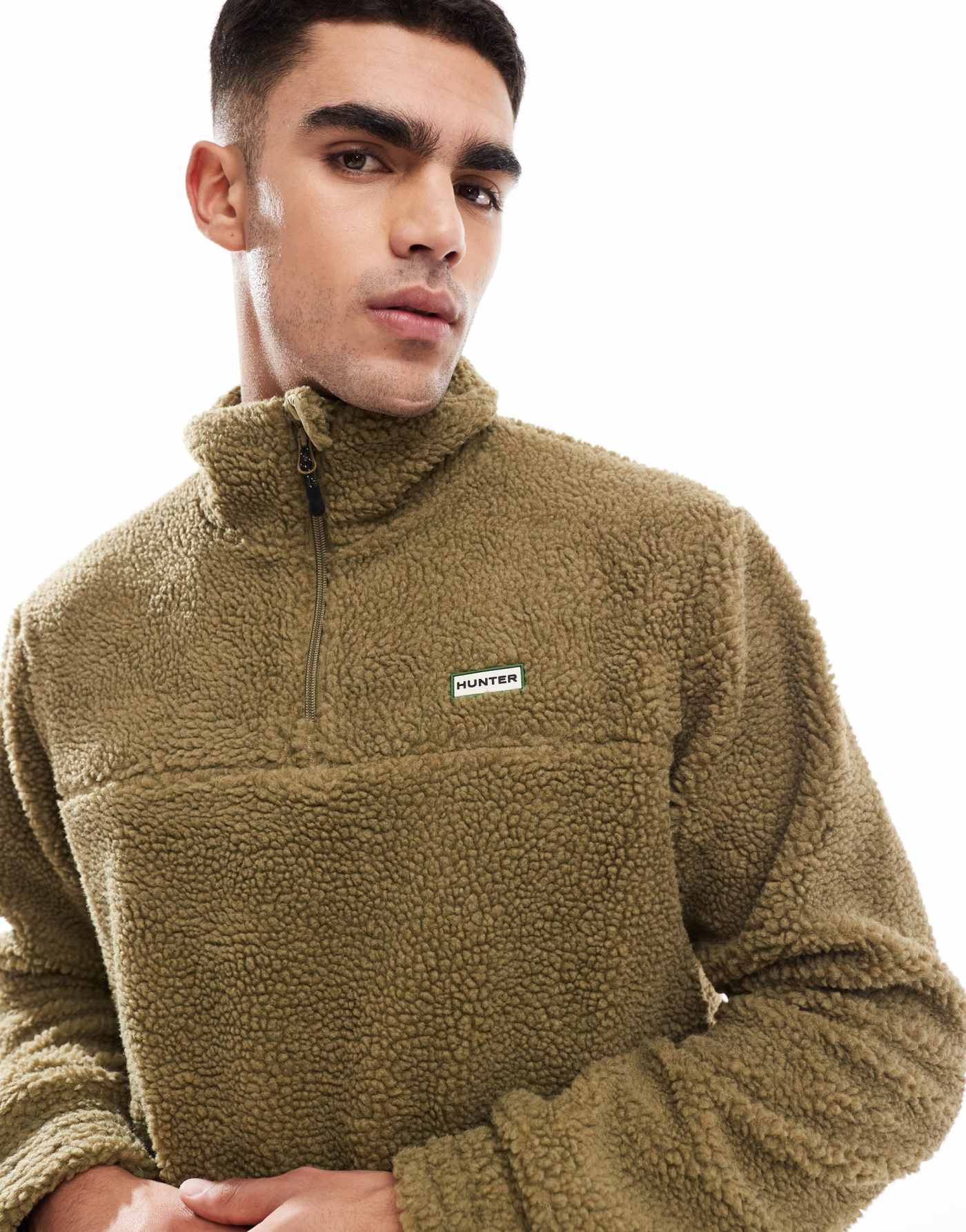 Hunter Leigh 1/2 zip sherpa fleece in green