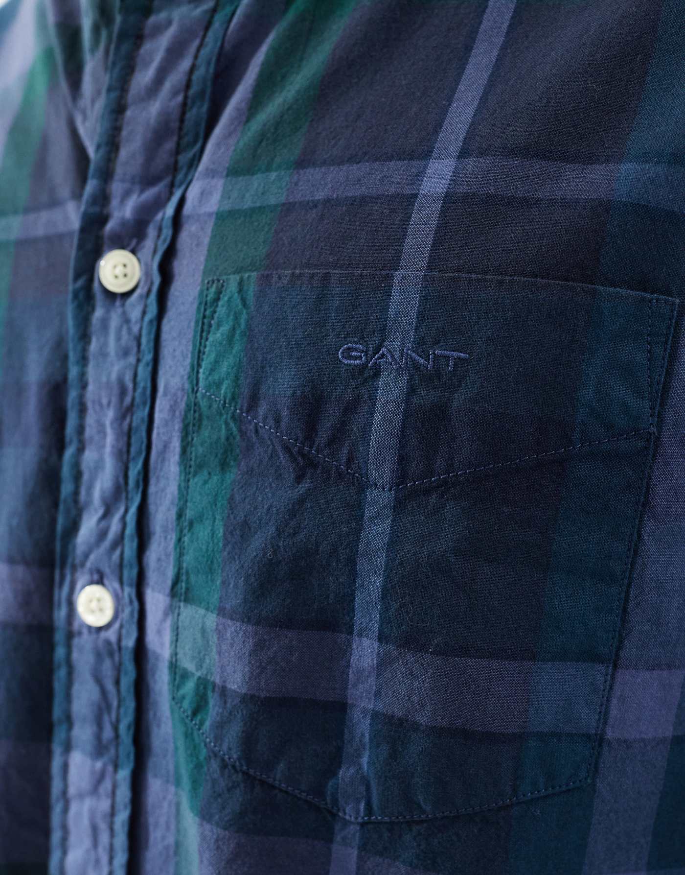 GANT long sleeve checked shirt in navy