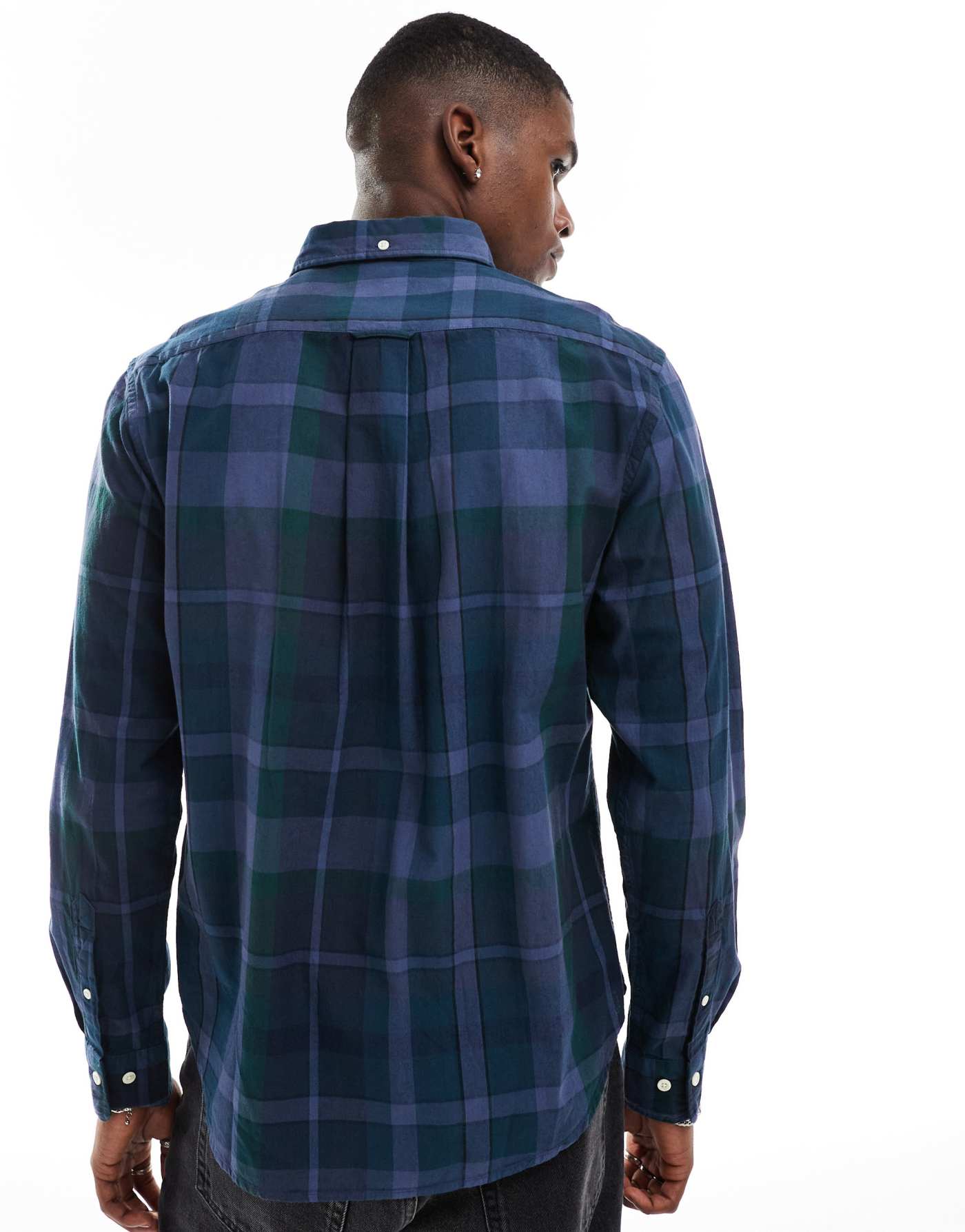 GANT long sleeve checked shirt in navy