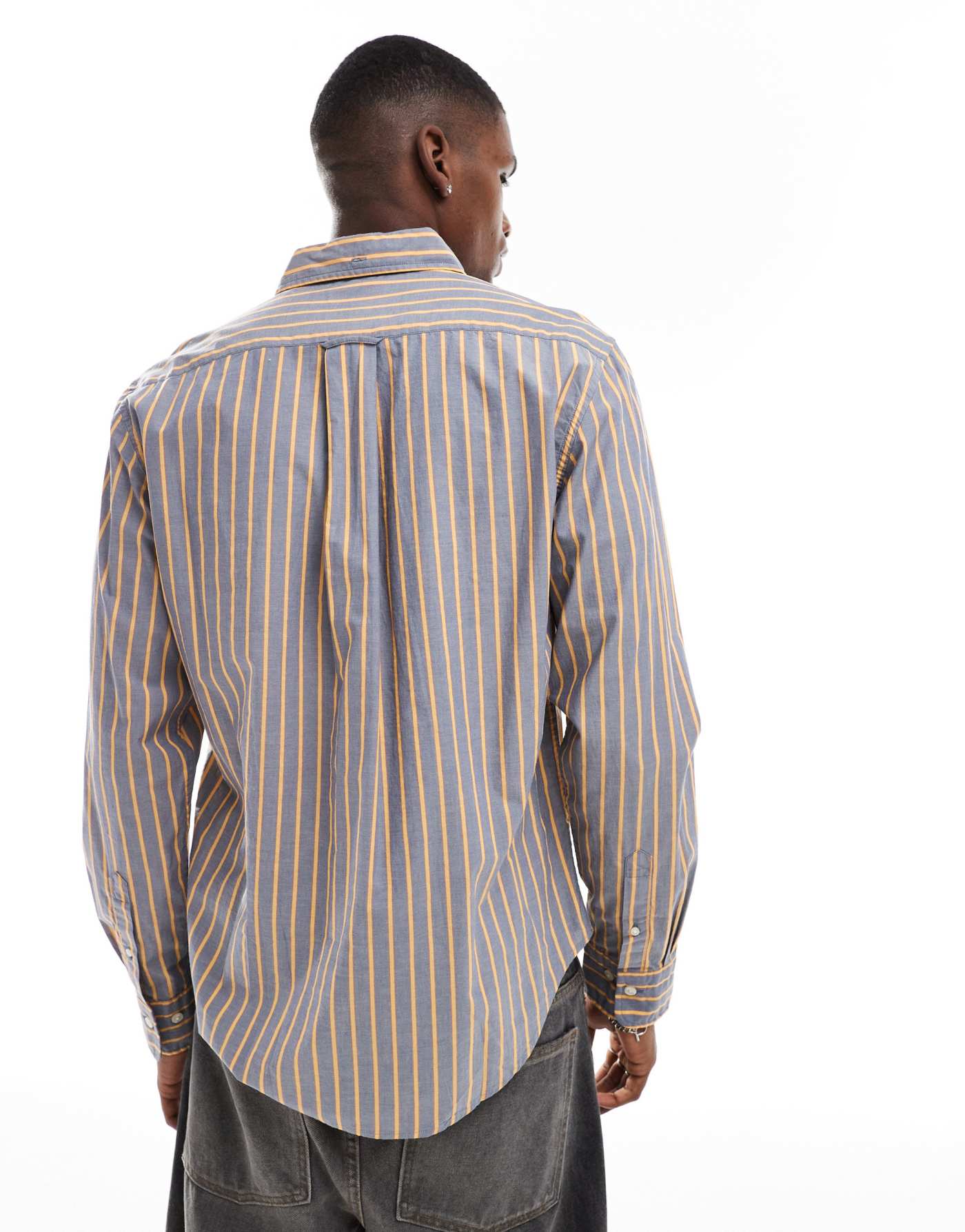 GANT archive long sleeve striped shirt with logo in blue