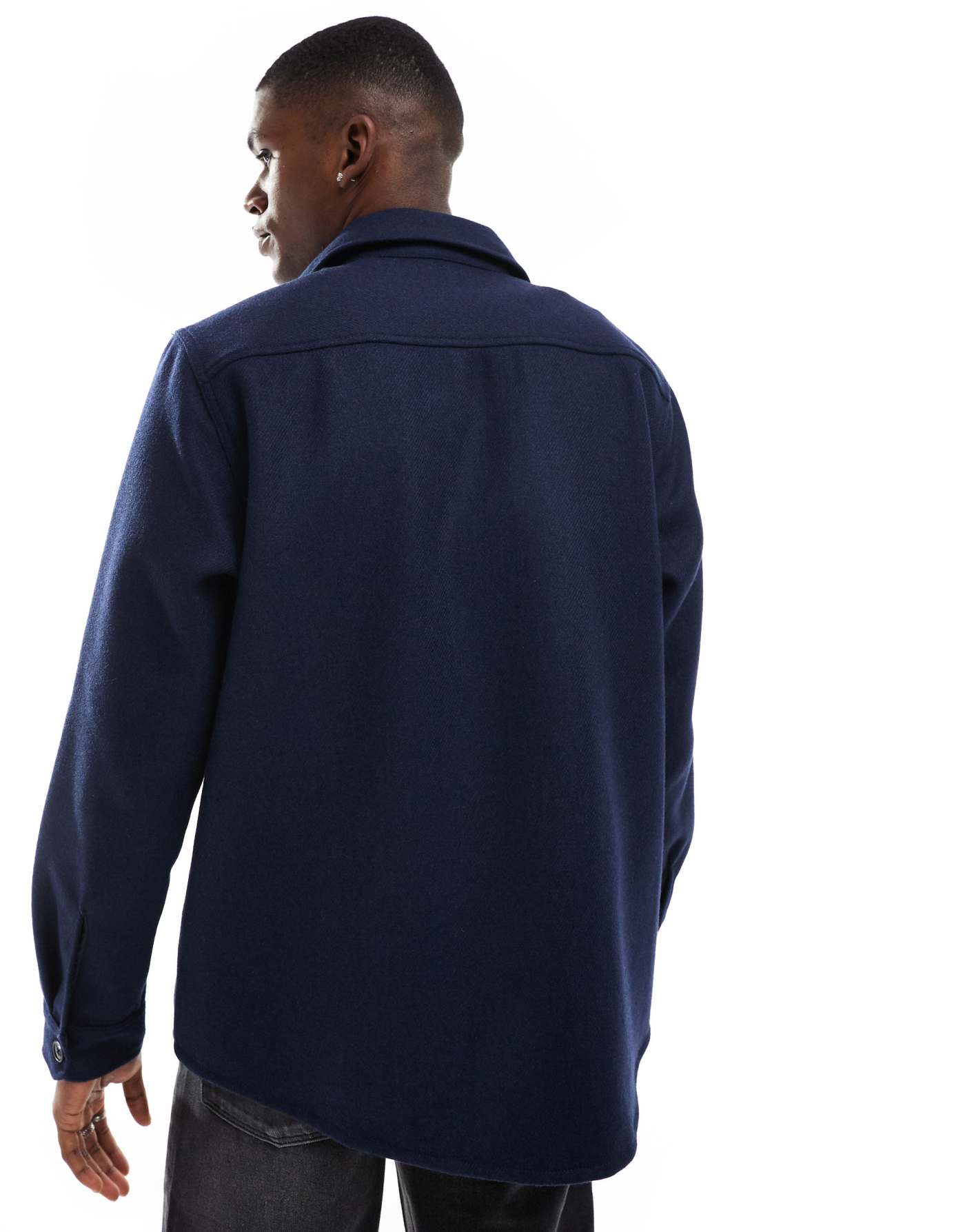 GANT wool blend overshirt in navy blue