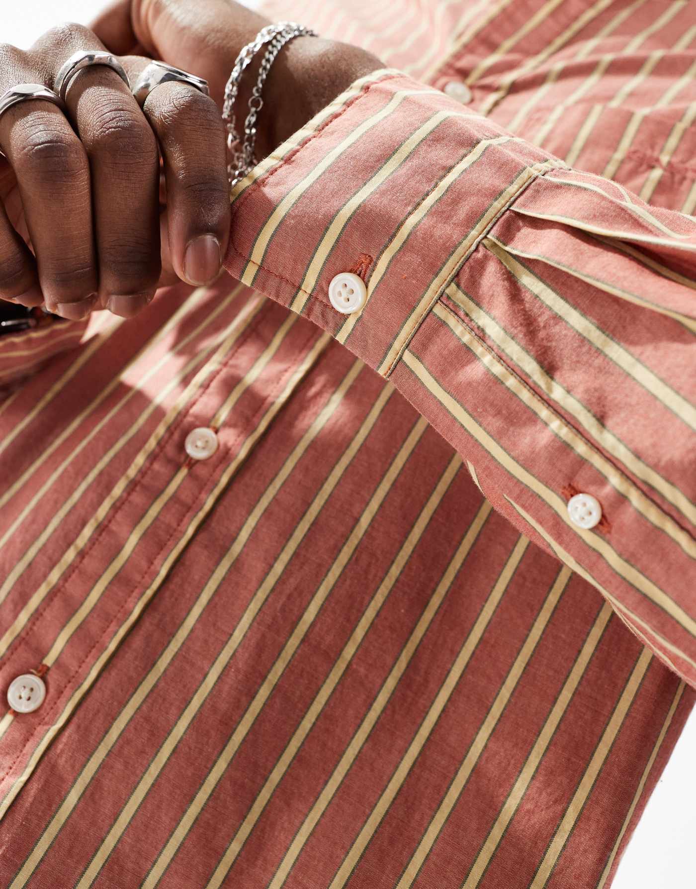 GANT archive long sleeve striped shirt with logo in red