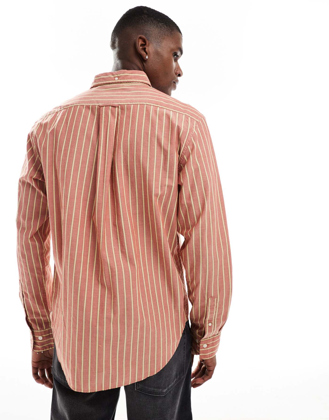 GANT archive long sleeve striped shirt with logo in red