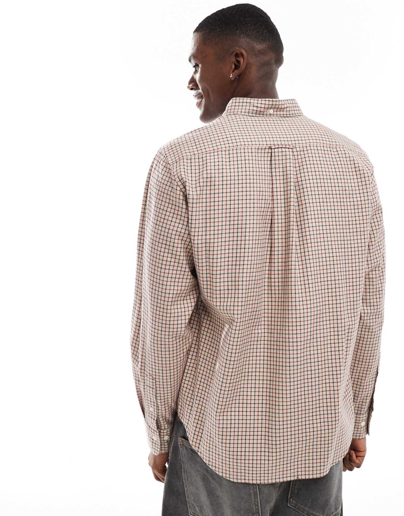 GANT tattersall shirt with logo in beige