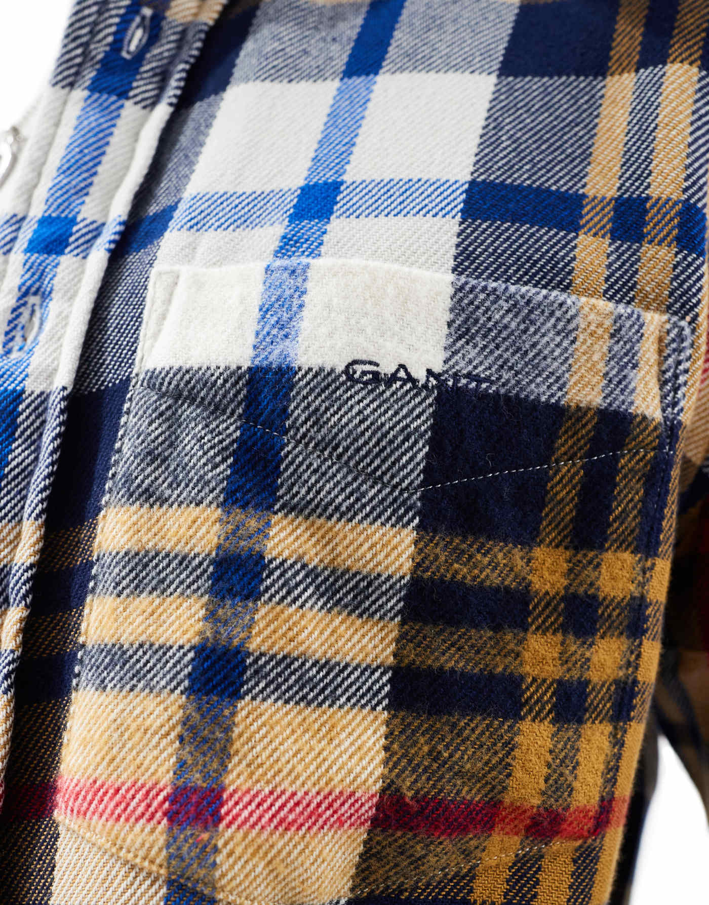 GANT twill checked shirt in beige