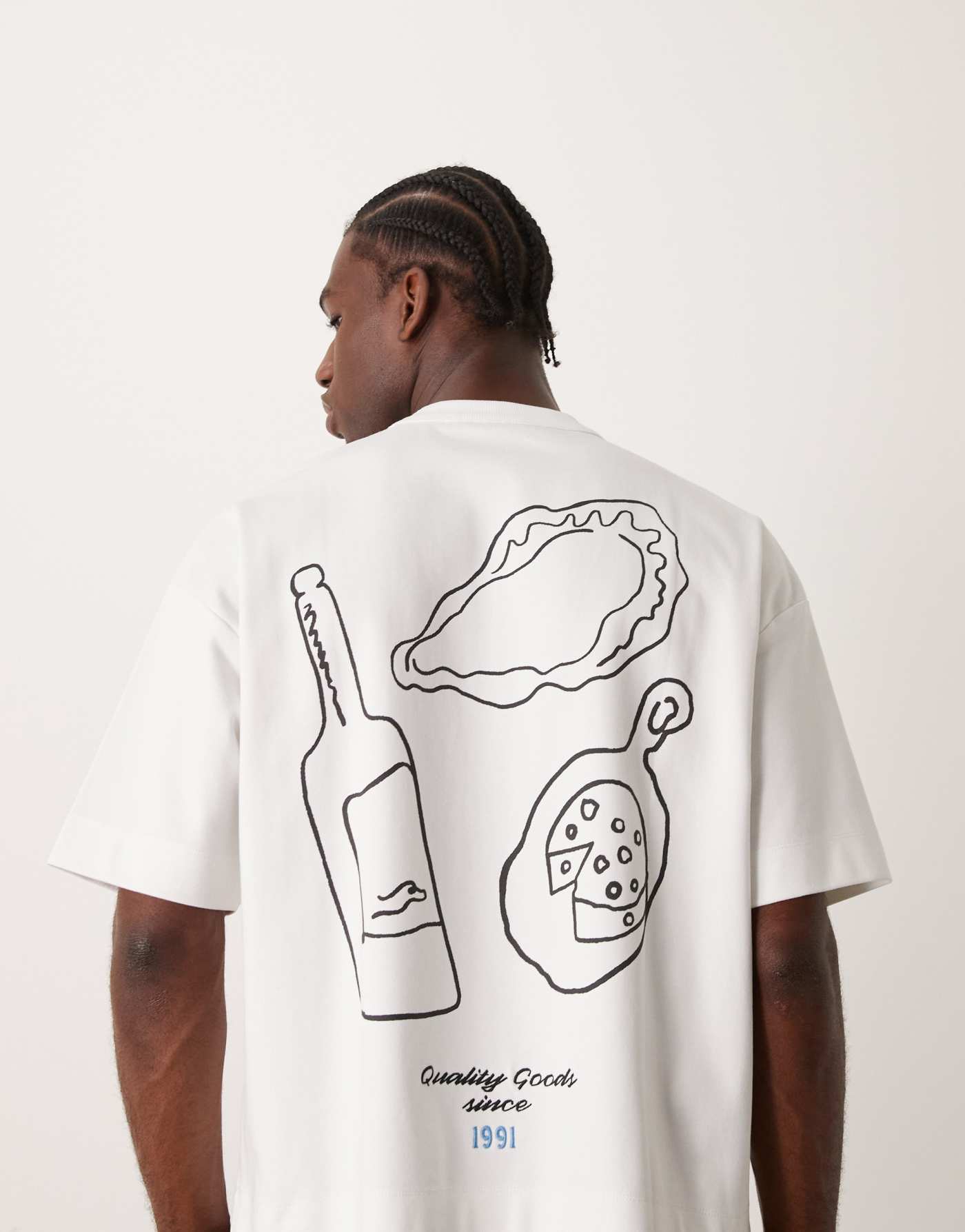 ASOS DESIGN boxy oversized t-shirt in premium heavyweight 300gsm white with abstract back print