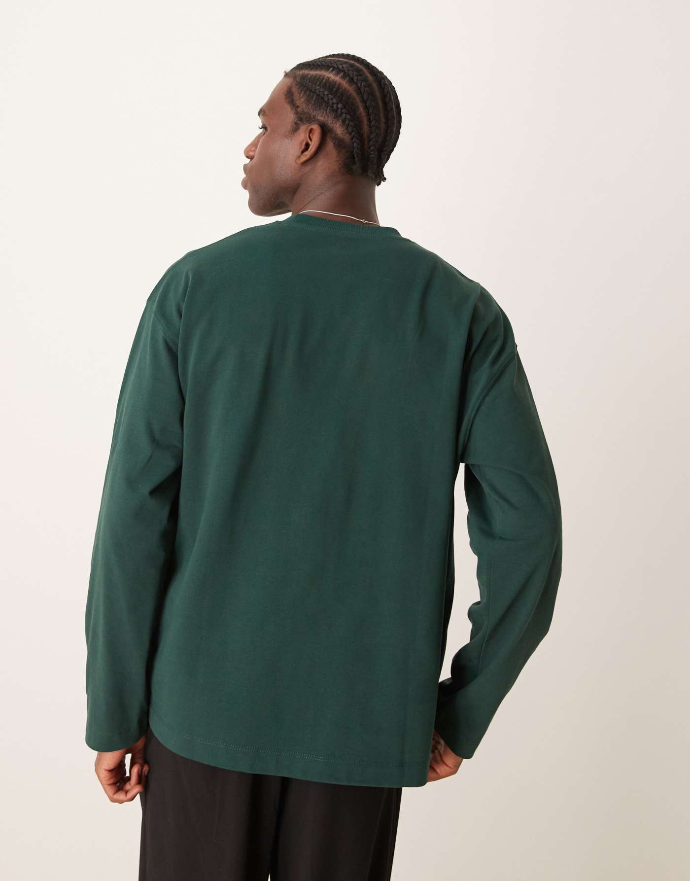 ASOS DESIGN Premium heavyweight oversized long sleeve t-shirt 300gsm in dark green