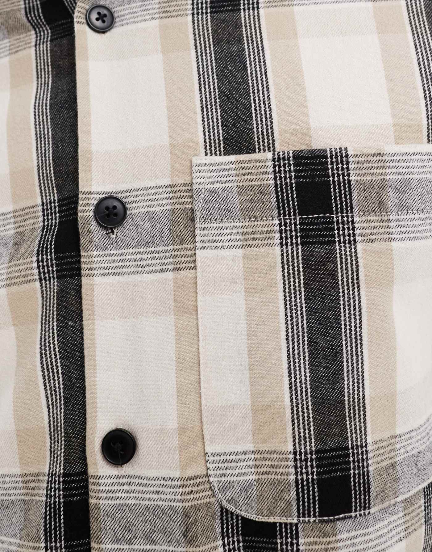 JJ Rebel heavy check overshirt in beige