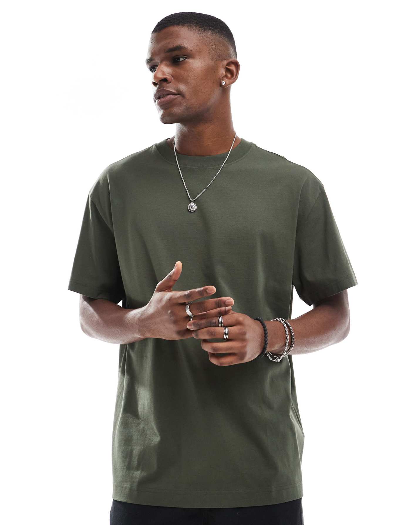 Weekday oversized t-shirt in khaki