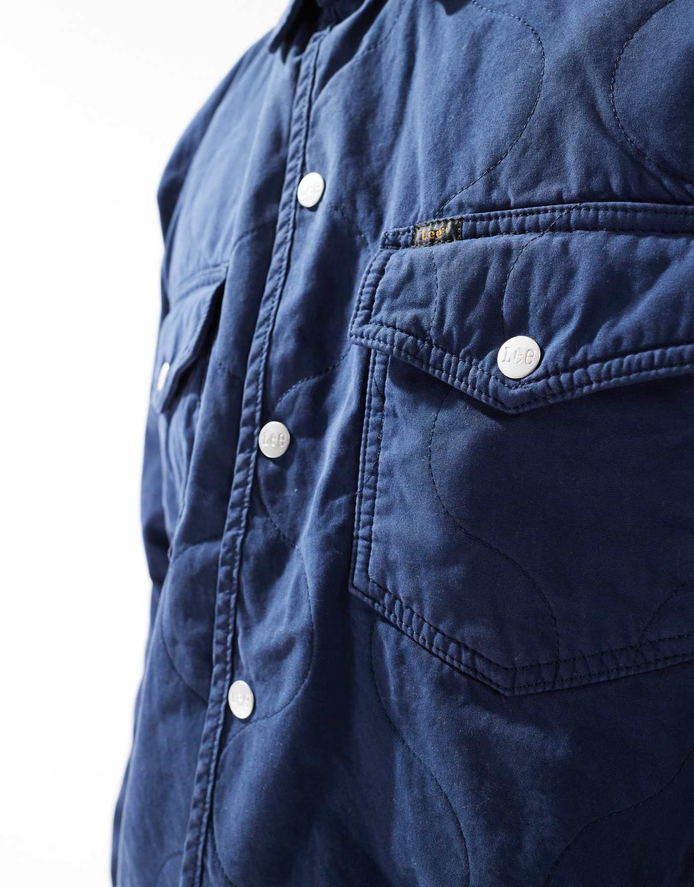 Lee quilted shirt jacket in navy