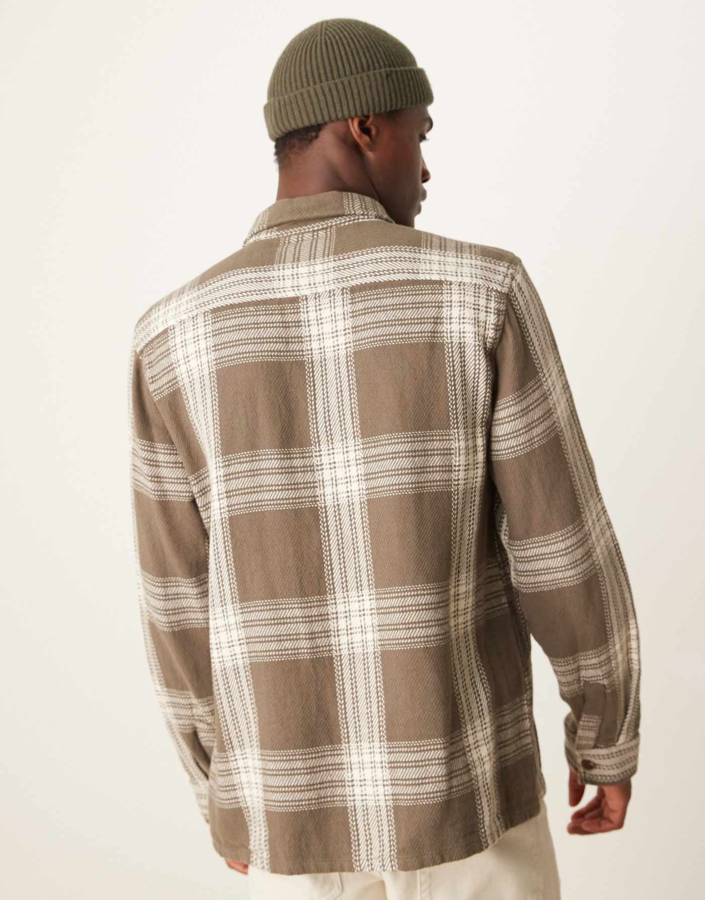 New Look checked oxford shirt in dark khaki