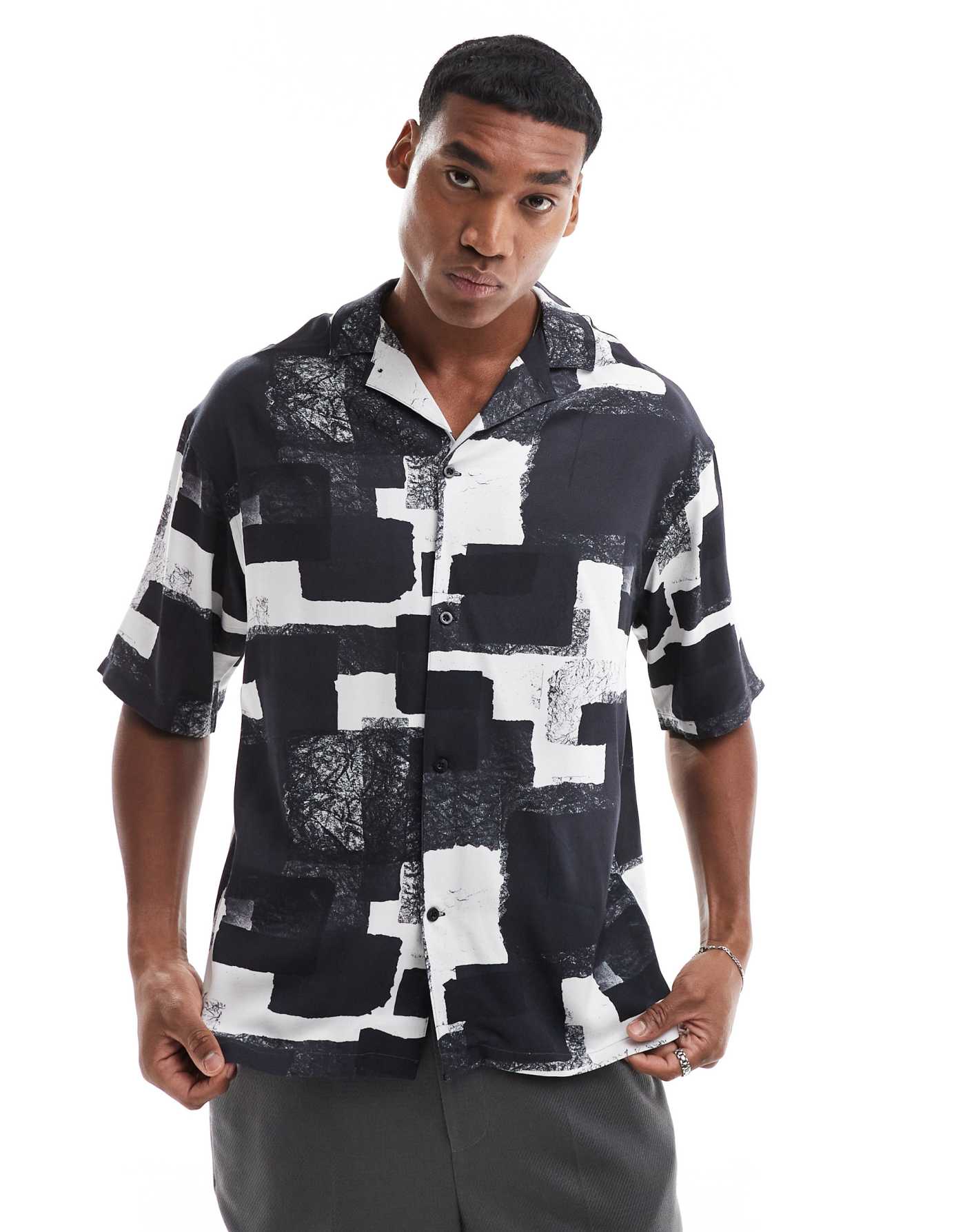 Viggo relaxed shirt in colour block print