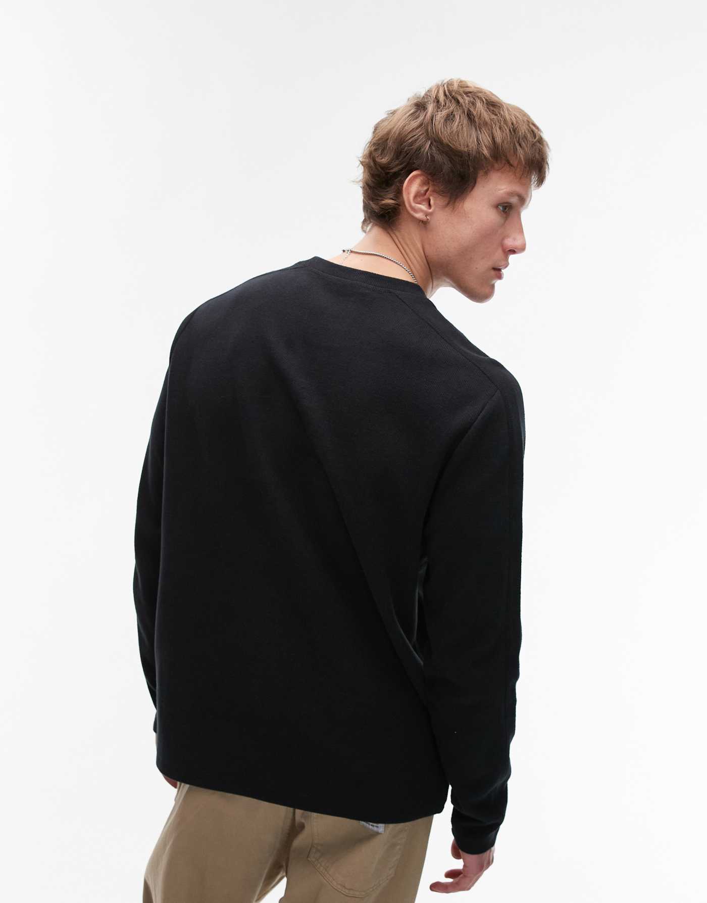 AllSaints Rowe long sleeve t-shirt in black